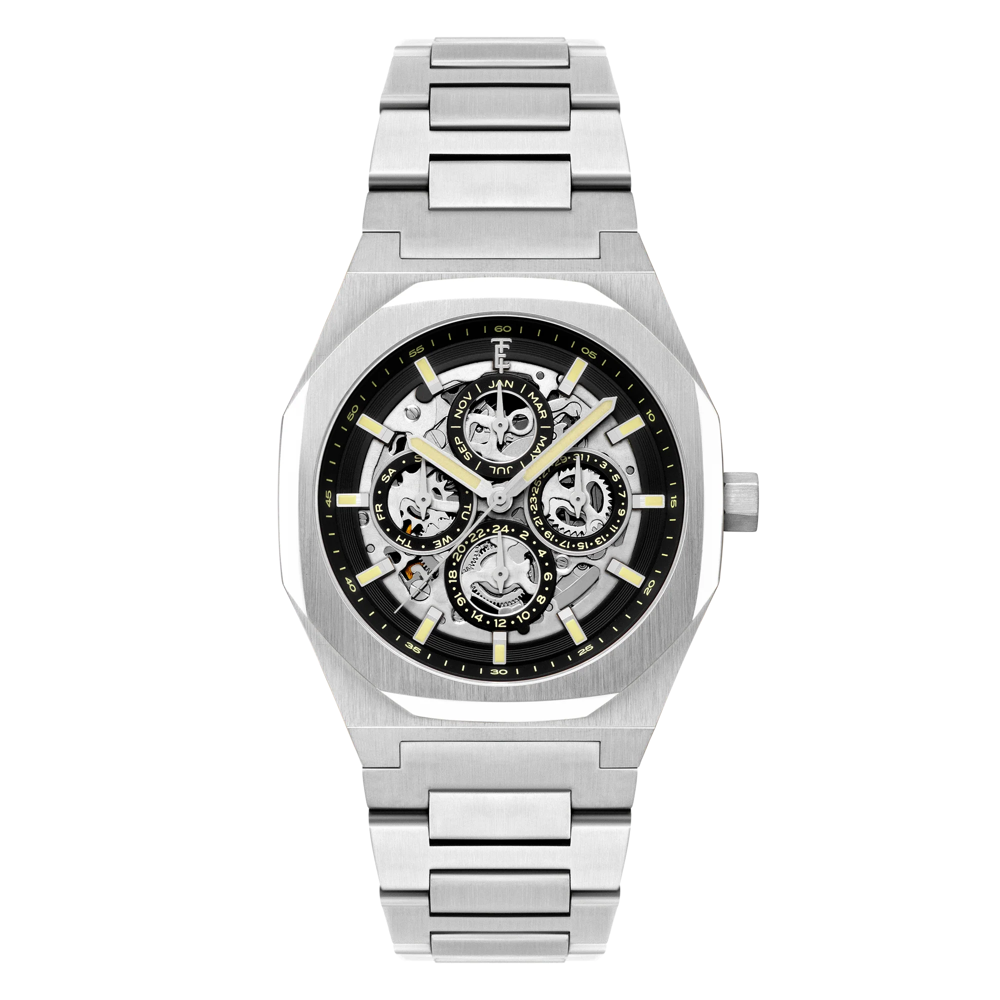 Thomas Earnshaw Discovery Drake Triple Calendar Skeleton Automatic Shadowed Steel