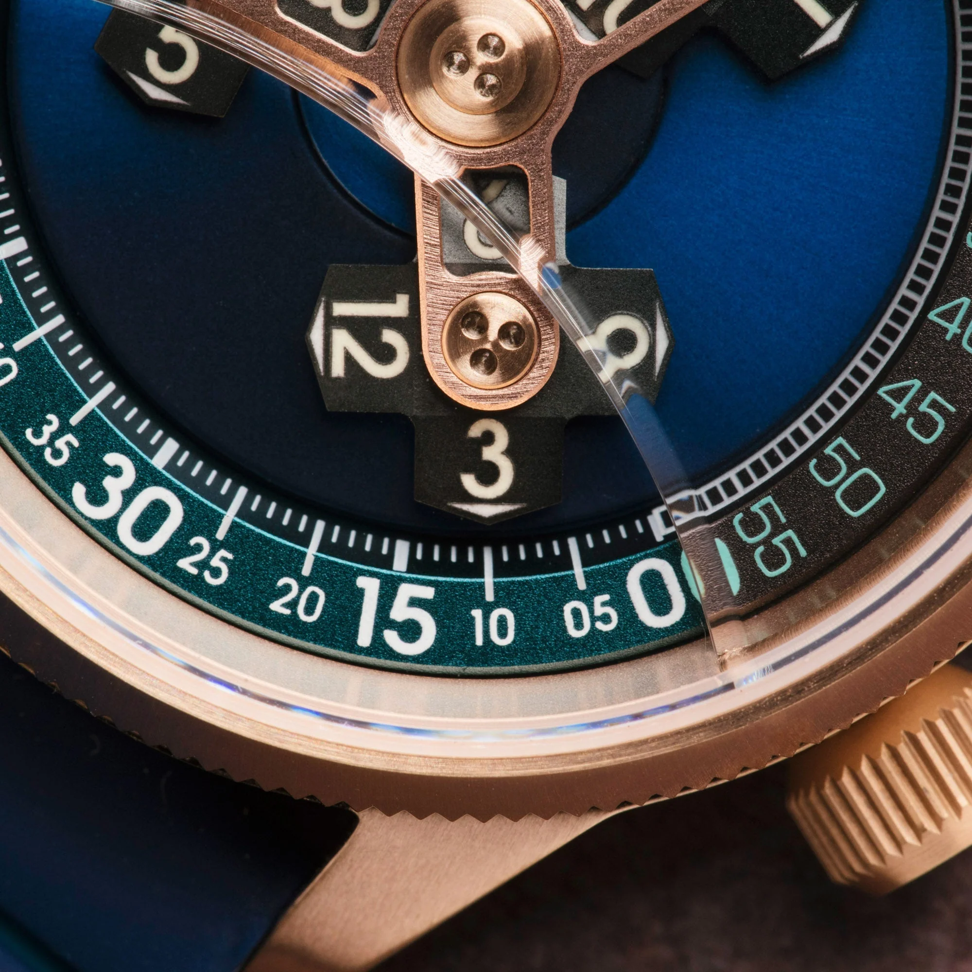 Xeric Vendetta II Automatic Wandering Hour Rose Gold Indigo