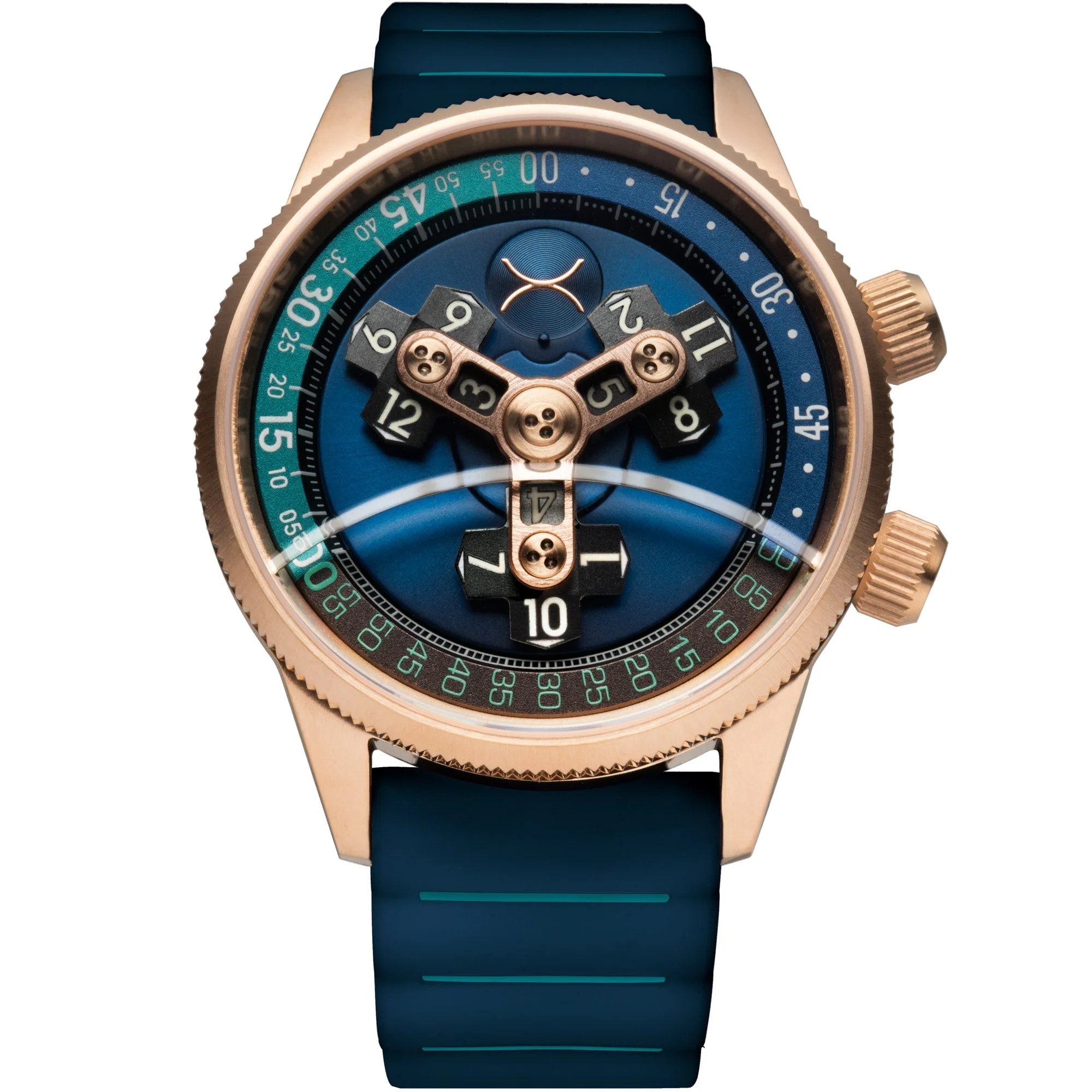 Xeric Vendetta II Automatic Wandering Hour Rose Gold Indigo