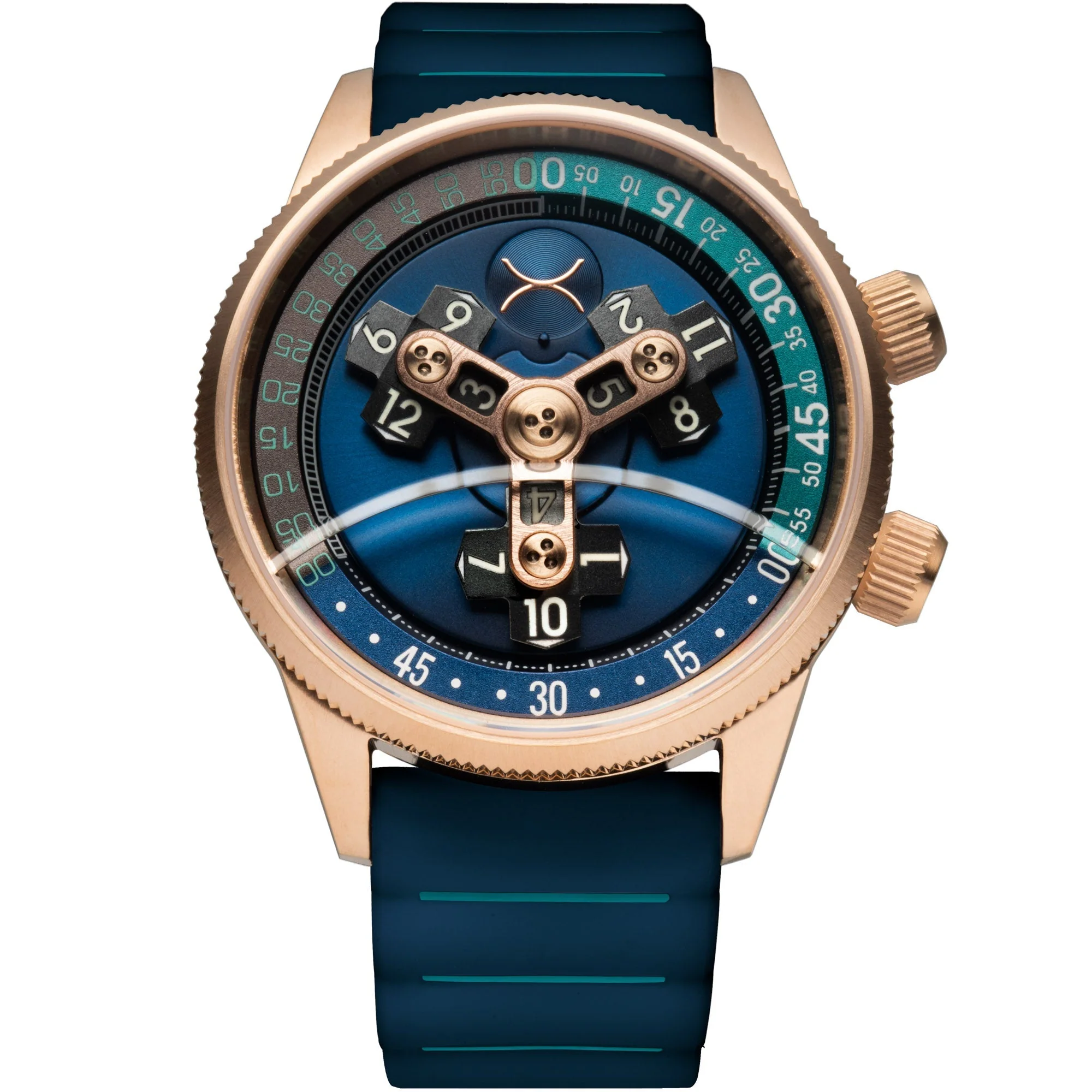 Xeric Vendetta II Automatic Wandering Hour Rose Gold Indigo