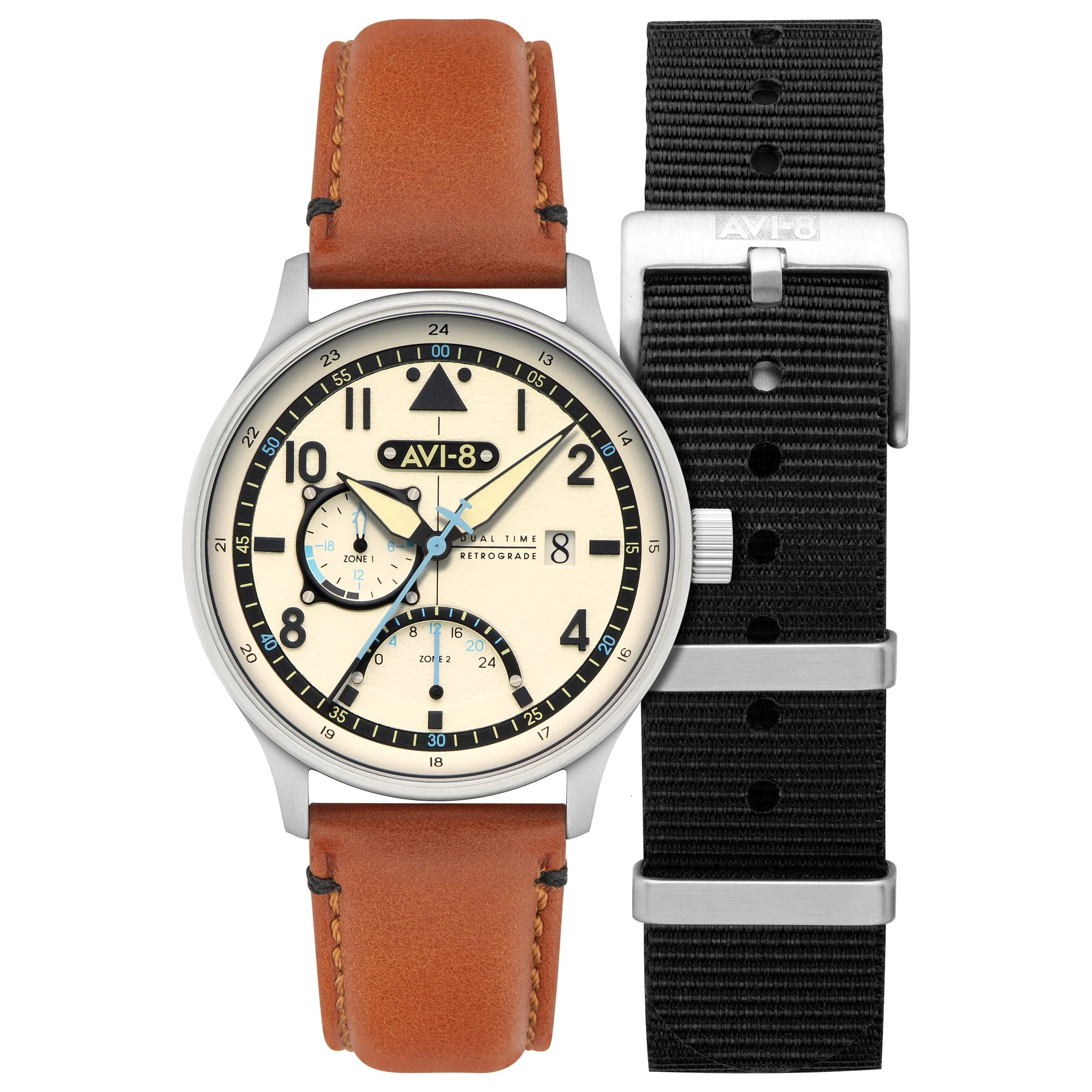 1123-avi-8-hawker-hurricane-mckellar-dual-time-brown-beige-1.webp AVI-8 Hawker Hurricane Mckellar Dual Time Brown Beige