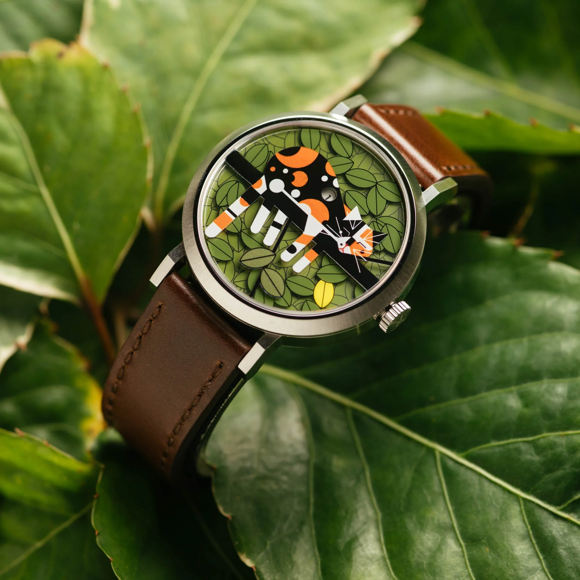 Asterisk x Charley Harper Limp on a Limb Jump Hour Automatic