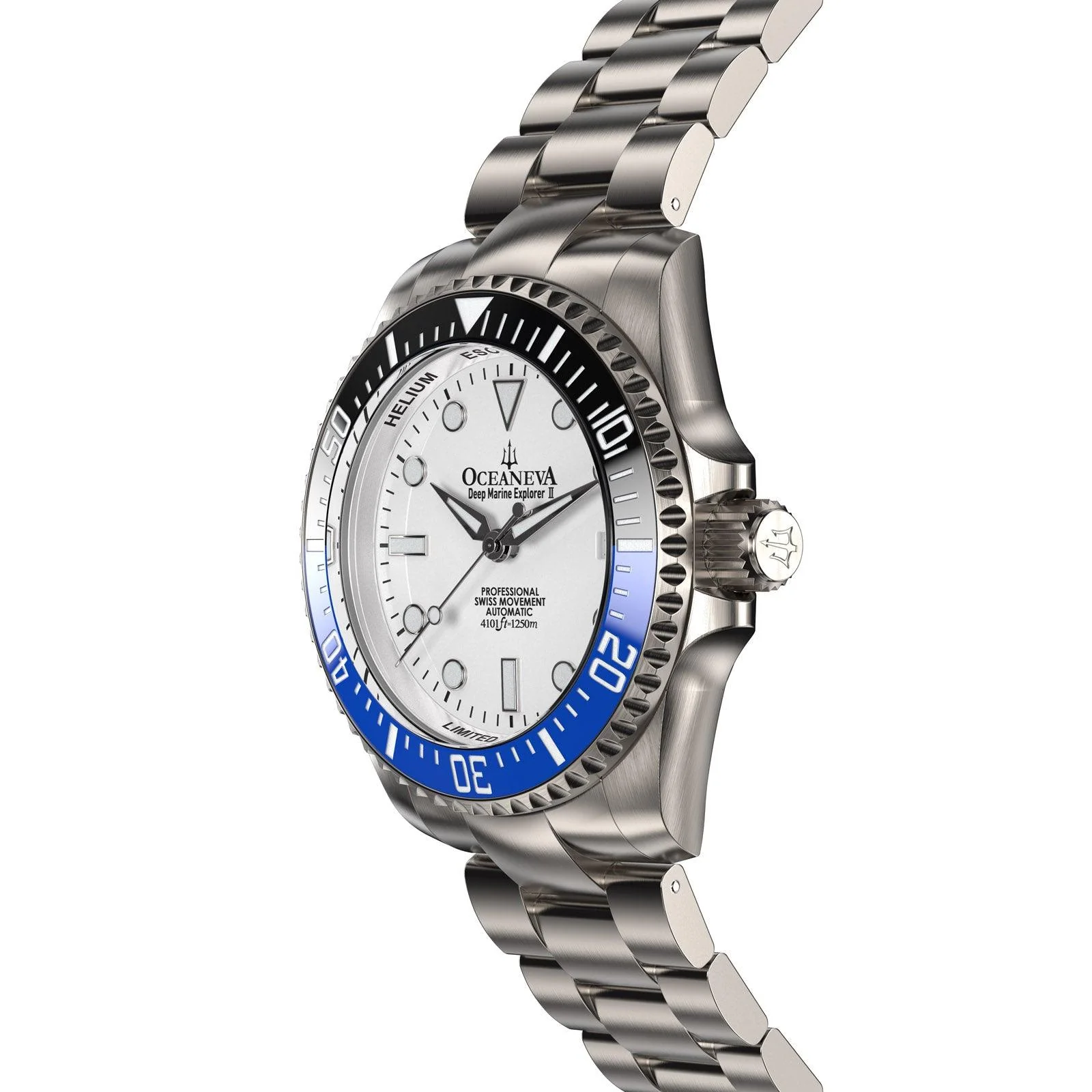 Oceaneva Titanium Deep Marine Explorer II Automatic White Blue Limited Edition