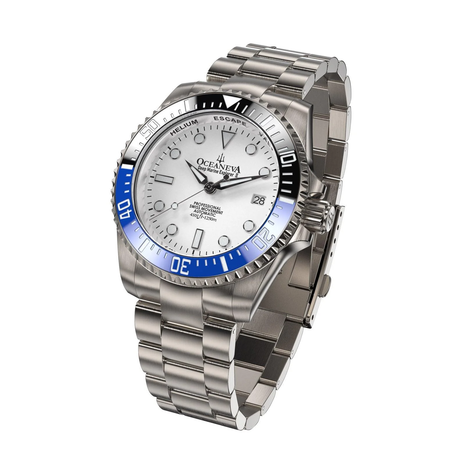 Oceaneva Titanium Deep Marine Explorer II Automatic White Blue Limited Edition