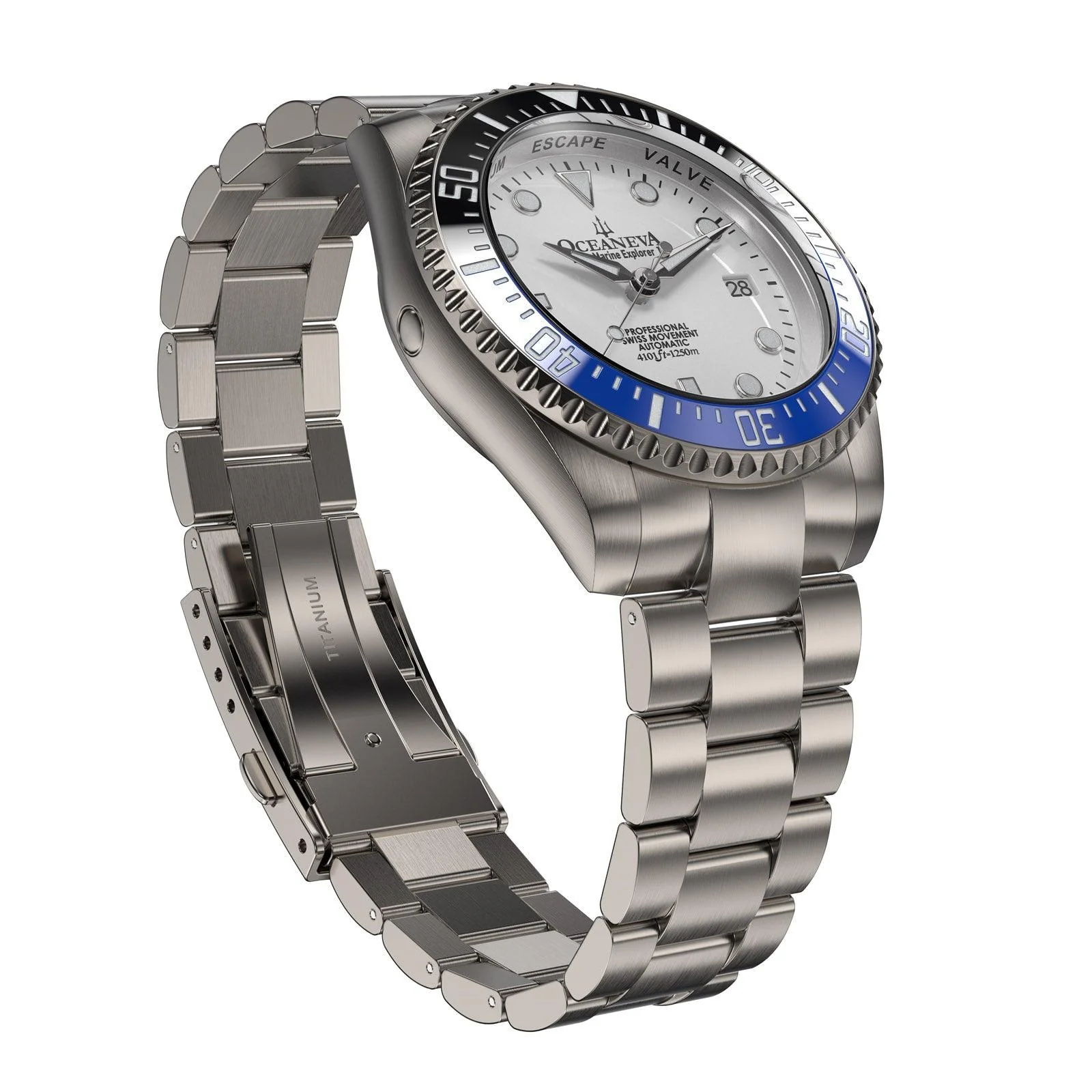 Oceaneva Titanium Deep Marine Explorer II Automatic White Blue Limited Edition