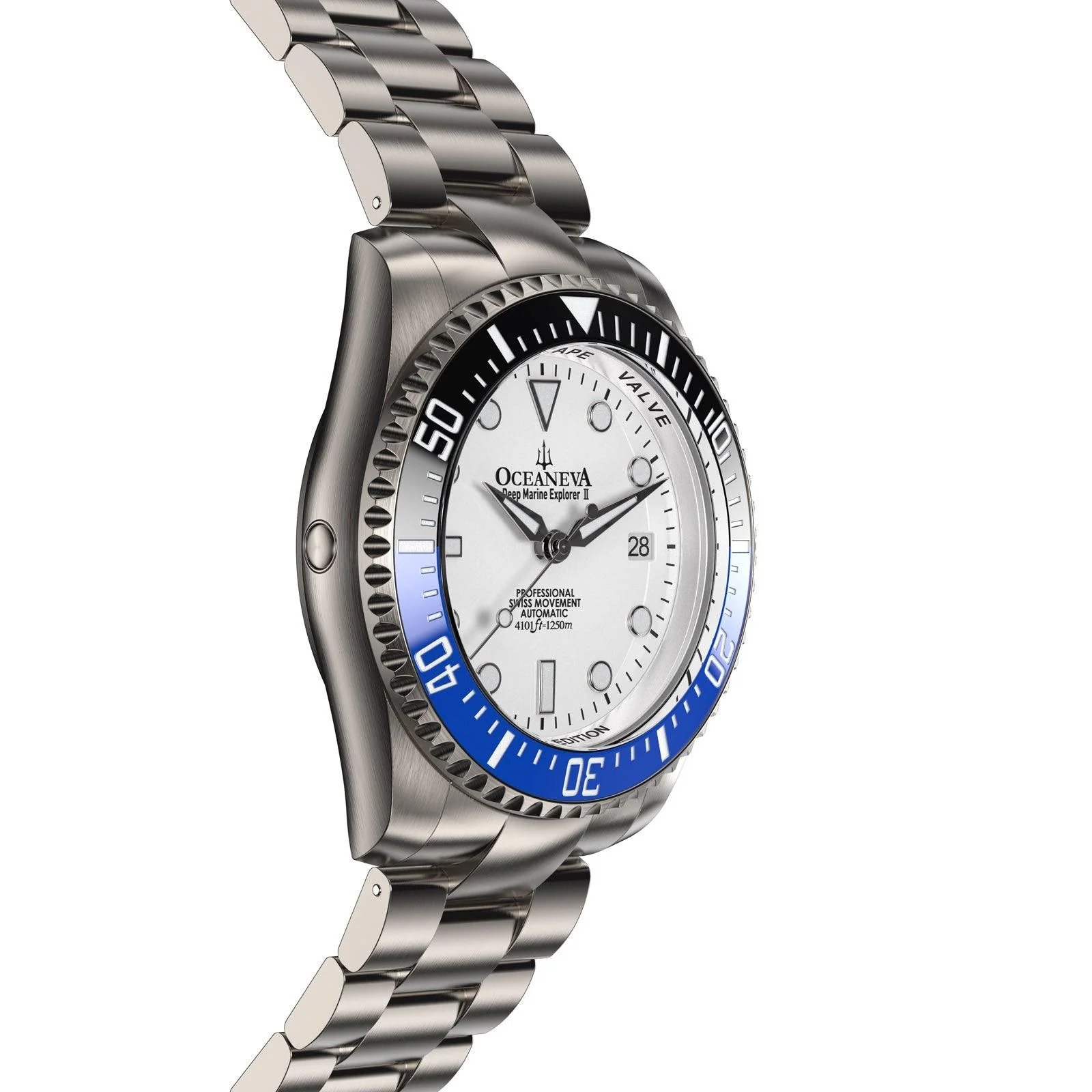 Oceaneva Titanium Deep Marine Explorer II Automatic White Blue Limited Edition