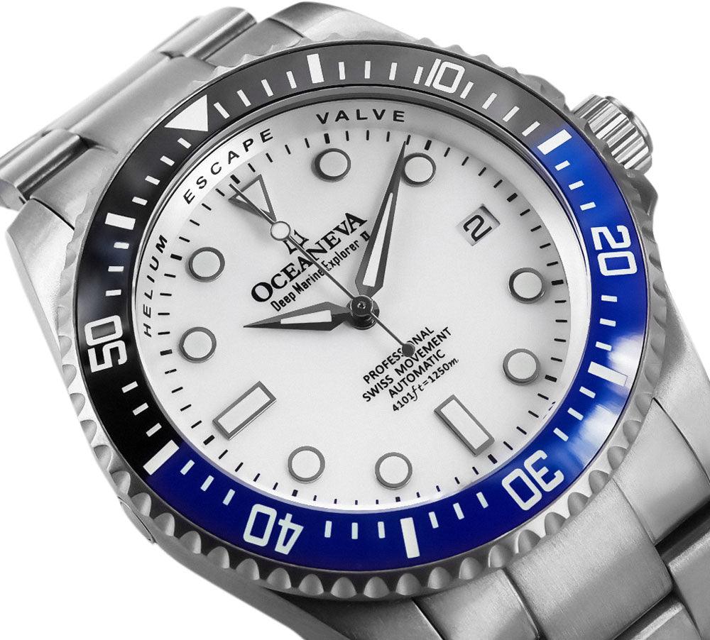 Oceaneva Titanium Deep Marine Explorer II Automatic White Blue Limited Edition