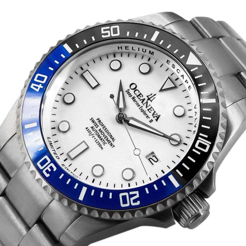 Oceaneva Titanium Deep Marine Explorer II Automatic White Blue Limited Edition