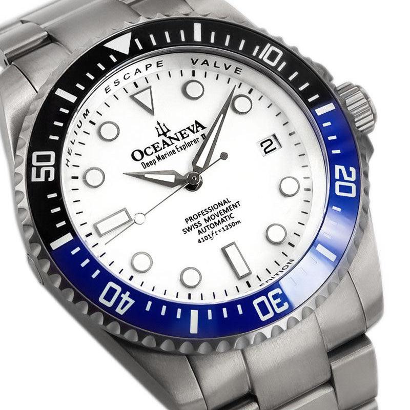 Oceaneva Titanium Deep Marine Explorer II Automatic White Blue Limited Edition