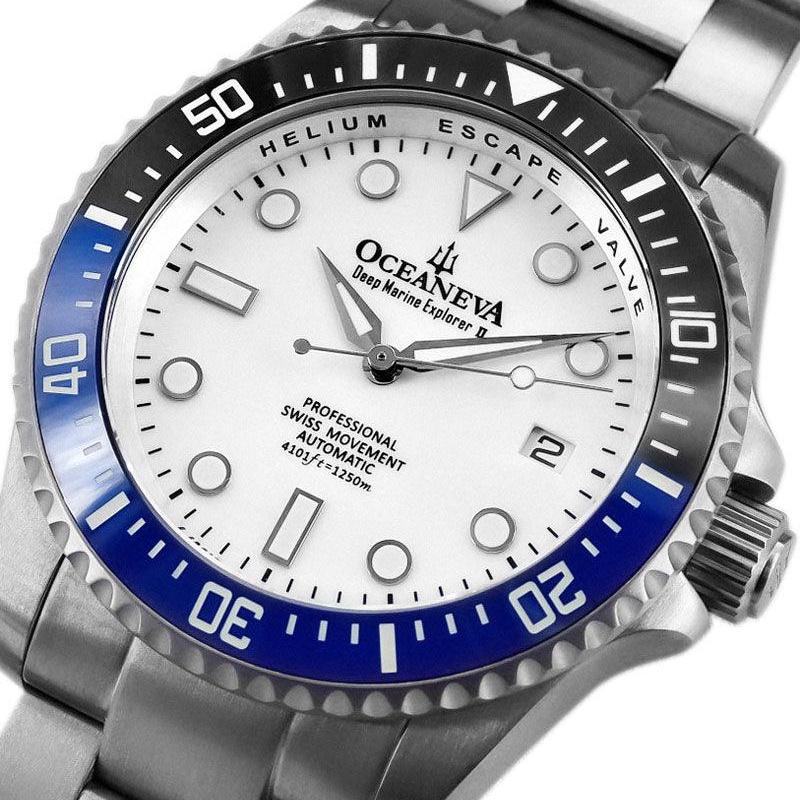 Oceaneva Titanium Deep Marine Explorer II Automatic White Blue Limited Edition