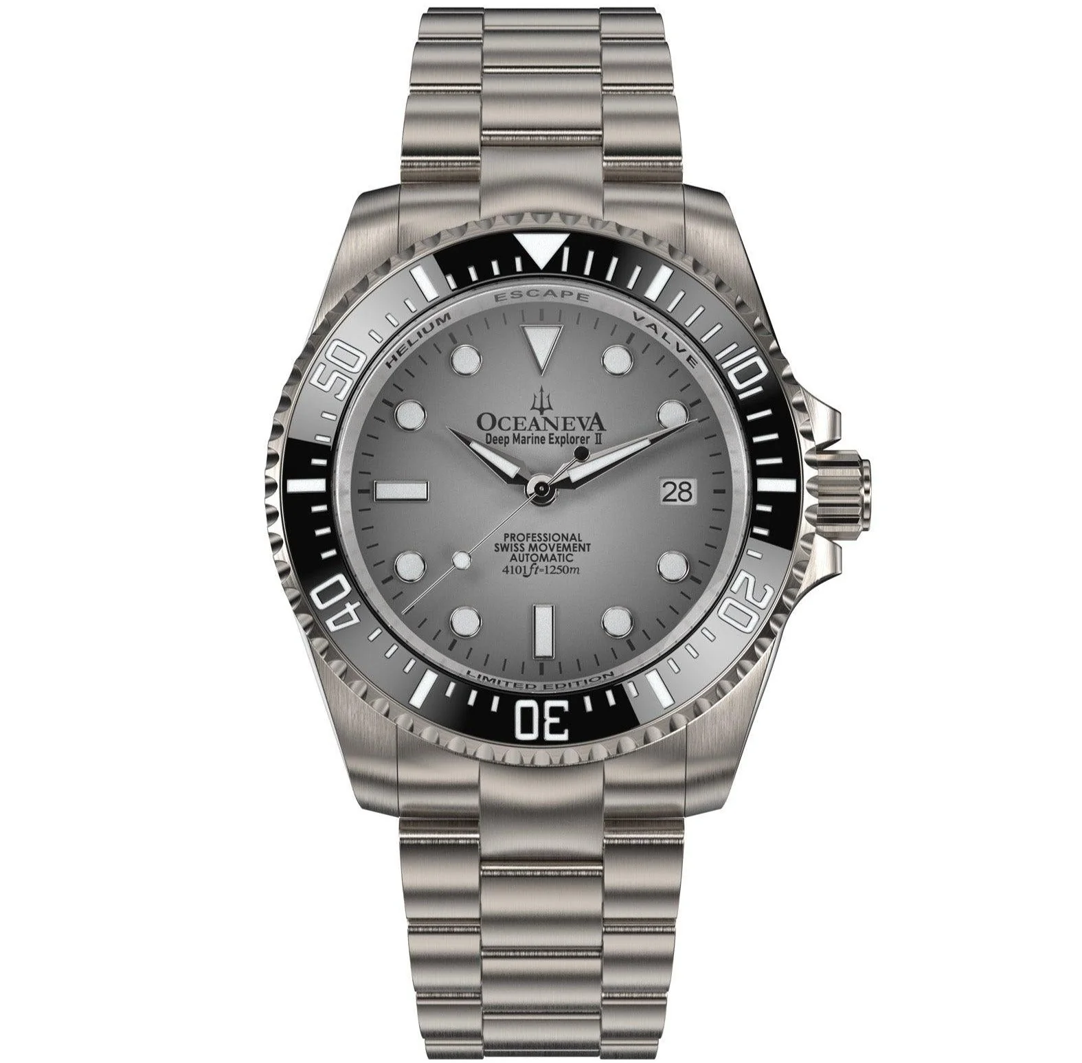 Oceaneva Titanium Deep Marine Explorer II Pro Diver Light Gray Limited Edition
