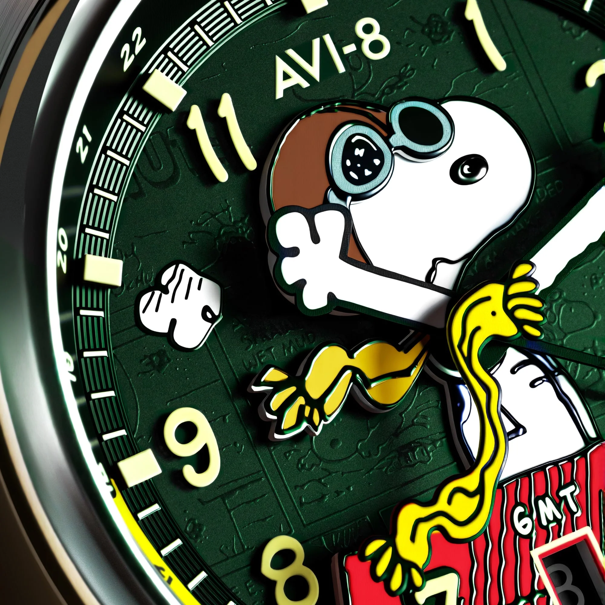 1303-avi-8-hawker-hurricane-kent-gmt-automatic-peanuts-snoopy-flying-ace-limited-edition-winter-green-4.webp AVI-8 Hawker Hurricane Kent GMT Automatic Peanuts Snoopy Flying Ace Limited Edition Winter Green