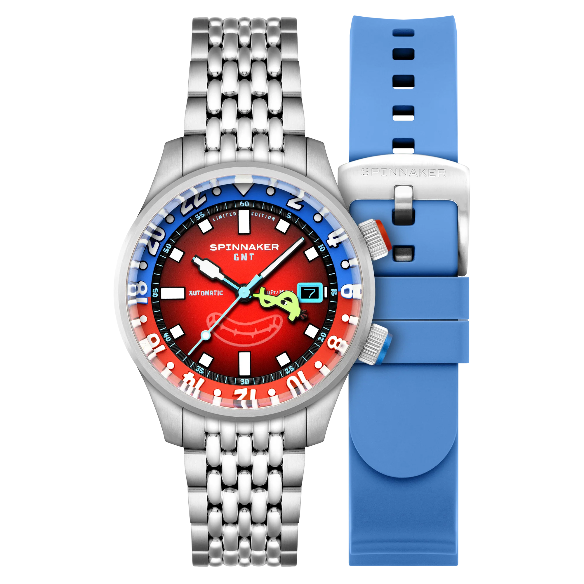 Spinnaker Bradner GMT Automatic SpongeBob SquarePants Bubbly Grins Limited Edition Mr. Krabs Red