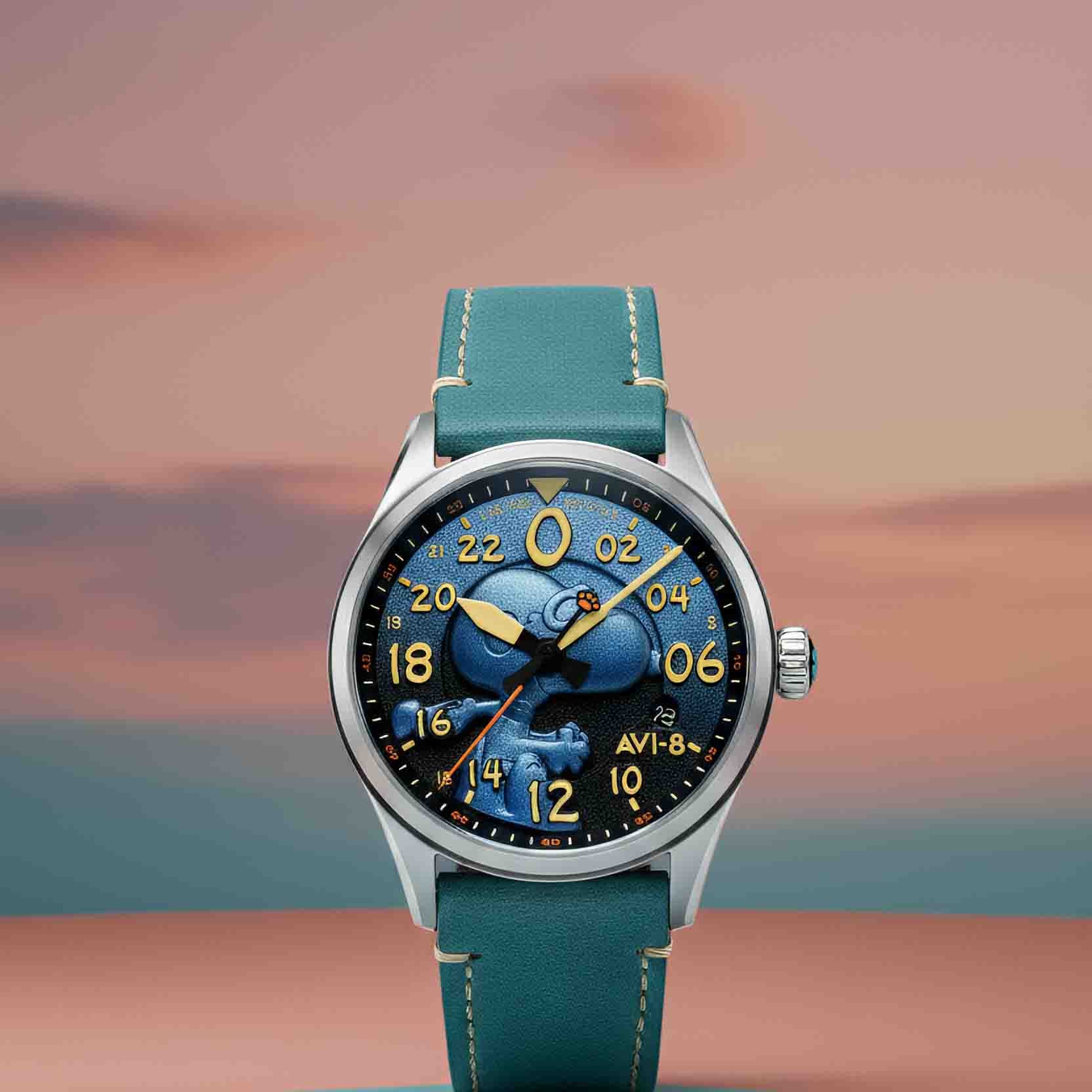 1473-avi-8-spitfire-peanuts-snoopy-flying-ace-24-hour-automatic-azure-blue-limited-edition-11.jpg AVI-8 Spitfire Peanuts Snoopy Flying Ace 24 Hour Automatic Azure Blue Limited Edition