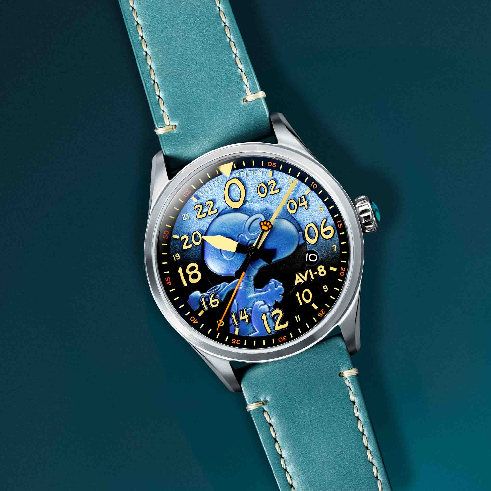 1473-avi-8-spitfire-peanuts-snoopy-flying-ace-24-hour-automatic-azure-blue-limited-edition-17.jpg AVI-8 Spitfire Peanuts Snoopy Flying Ace 24 Hour Automatic Azure Blue Limited Edition
