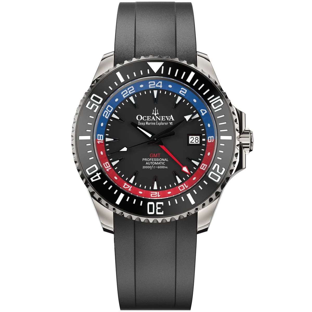 Oceaneva 6000m Marine Explorer VI GMT Automatic Grade 5 Titanium Blue Red Limited Edition