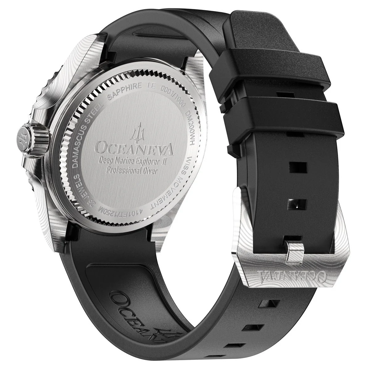 Oceaneva Deep Marine Explorer II Damascus White Black Limited Edition