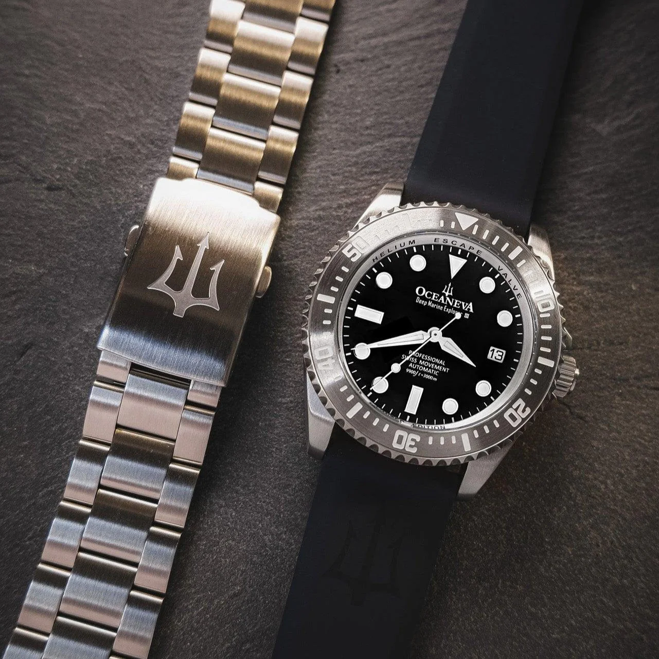 Oceaneva Deep Marine Explorer III Automatic 3000M Pro Diver Black Limited Edition