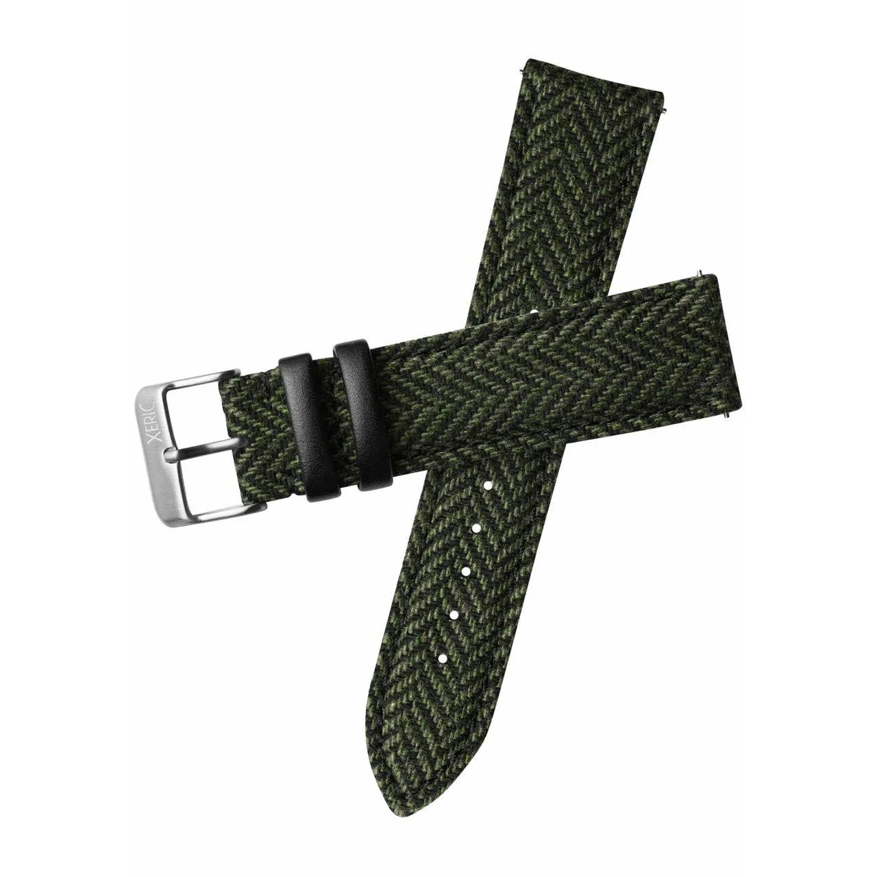 1545-xeric-20mm-herringbone-tweed-green-strap-silver-buckle-1.webp Xeric 20mm Herringbone Tweed Green Strap Silver Buckle