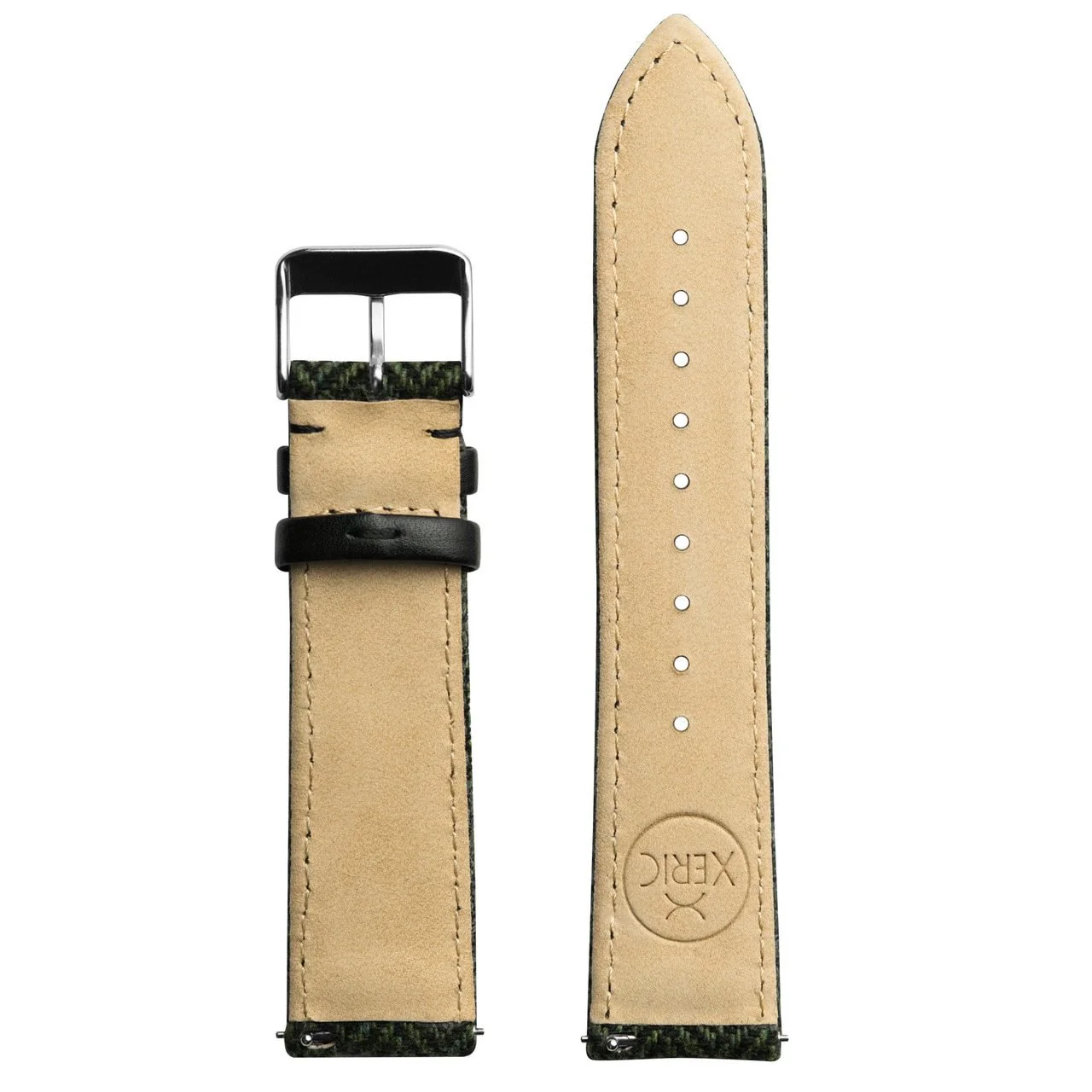 1545-xeric-20mm-herringbone-tweed-green-strap-silver-buckle-2.webp Xeric 20mm Herringbone Tweed Green Strap Silver Buckle