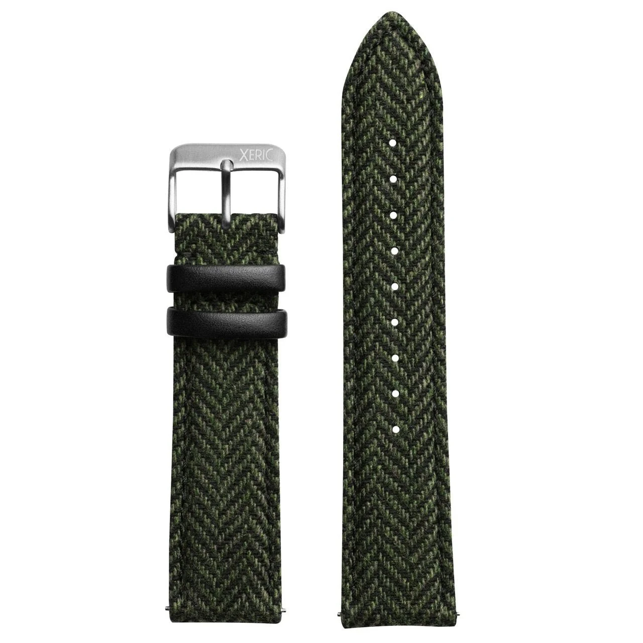 1545-xeric-20mm-herringbone-tweed-green-strap-silver-buckle-3.webp Xeric 20mm Herringbone Tweed Green Strap Silver Buckle