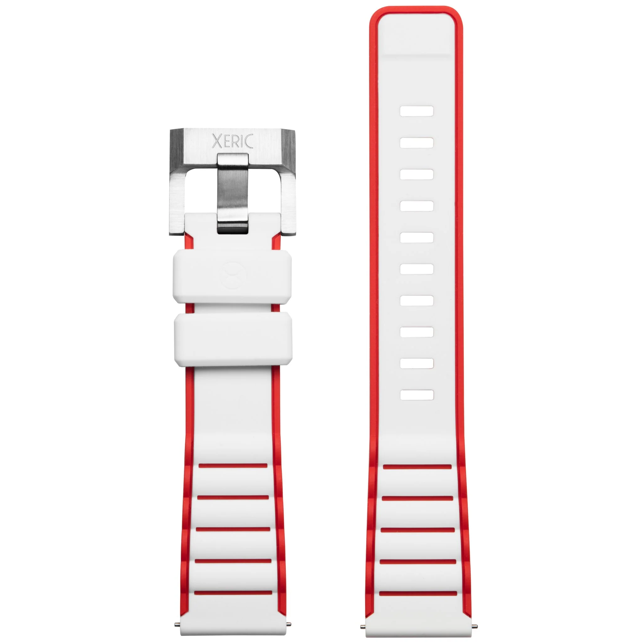 1554-xeric-20mm-white-red-silicone-strap-1.webp Xeric 20mm White Red Silicone Strap