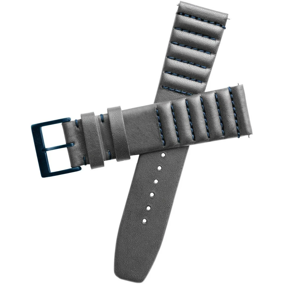 1590-xeric-22mm-ribbed-italian-leather-gray-blue-strap-with-blue-buckle-1.webp Xeric 22mm Ribbed Italian Leather Gray Blue Strap with Blue Buckle