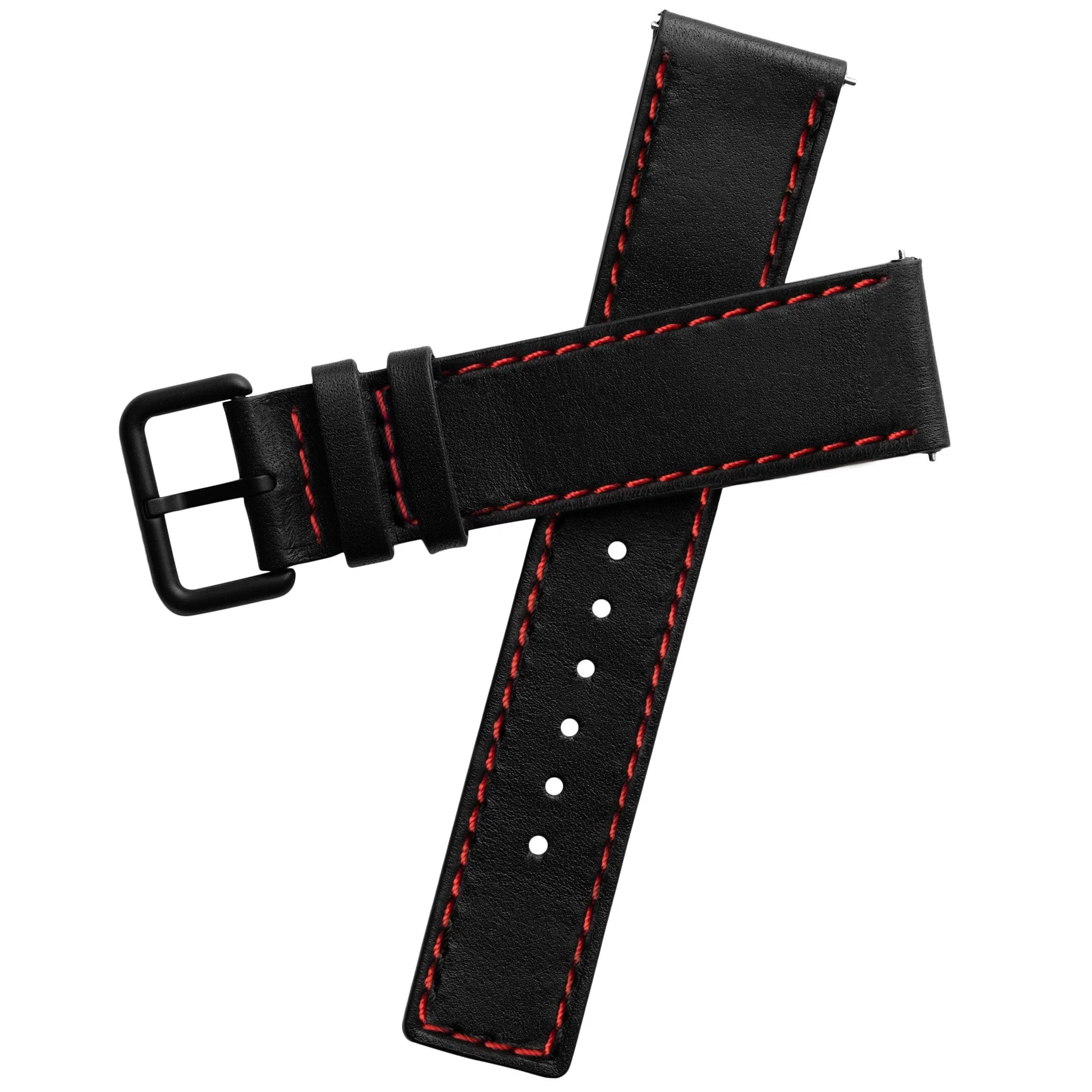 1596-xeric-22mm-horween-chromexcel-leather-black-strap-red-stitching-1.webp Xeric 22mm Horween Chromexcel Leather Black Strap Red Stitching