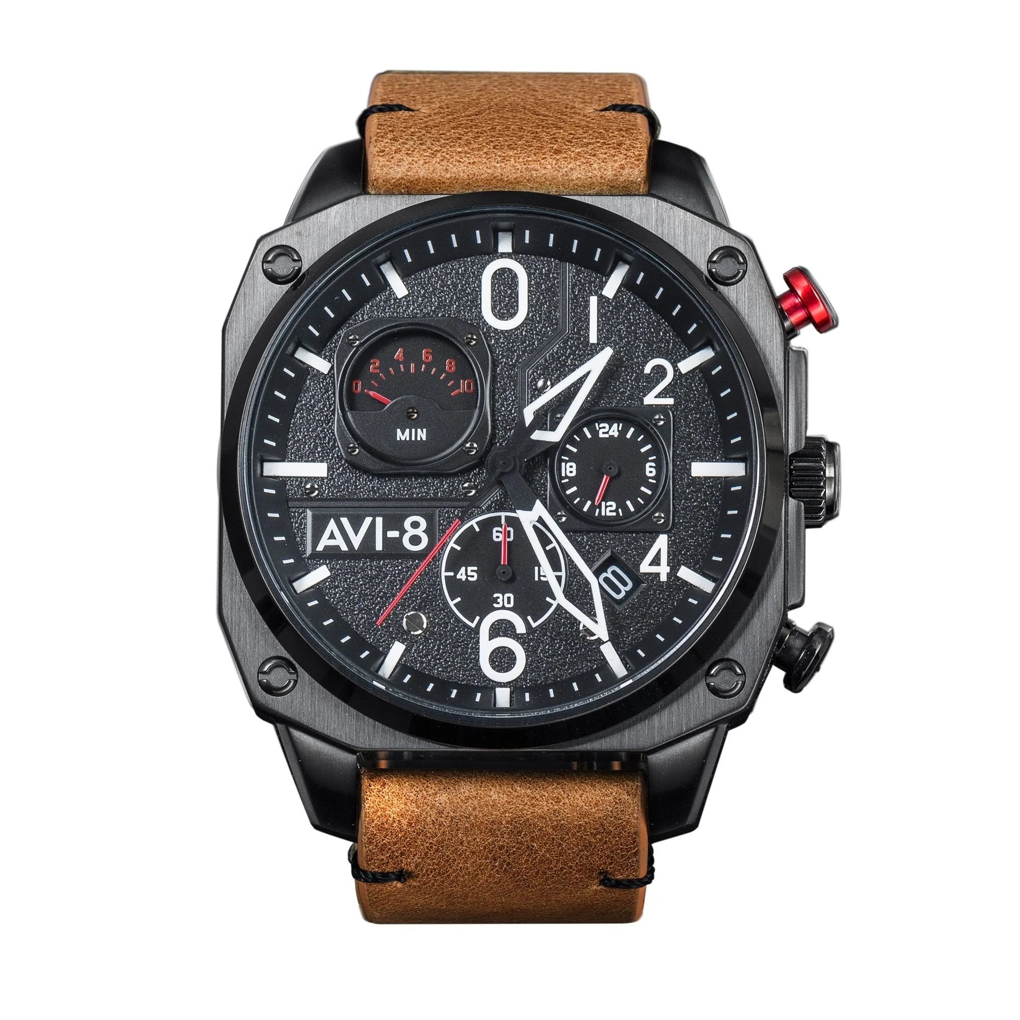 1634-avi-8-hawker-hunter-retrograde-chronograph-charcoal-ember-brown-1.webp AVI-8 Hawker Hunter Retrograde Chronograph Charcoal Ember Brown