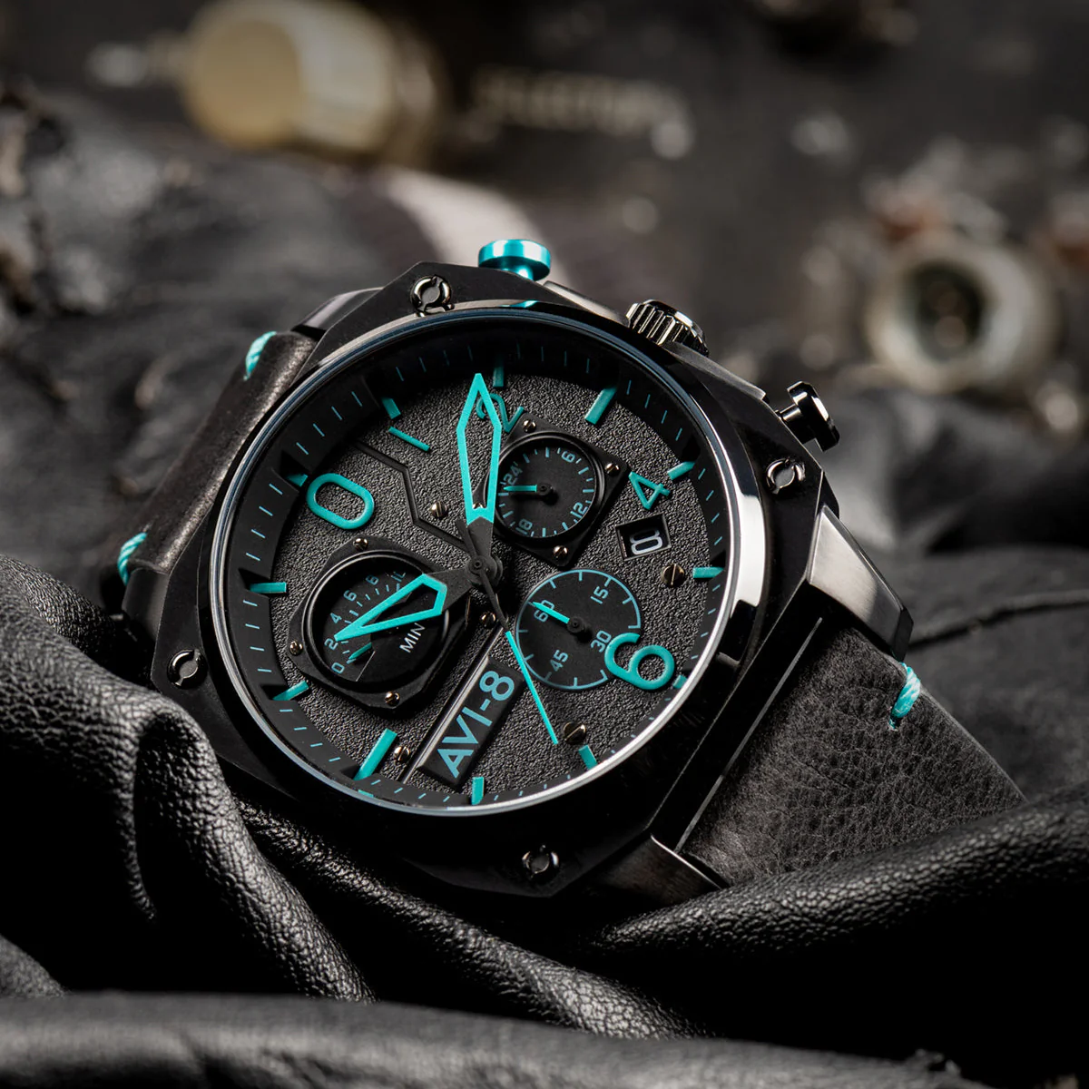 AVI-8 Hawker Hunter Retrograde Chronograph Blue Diamond*