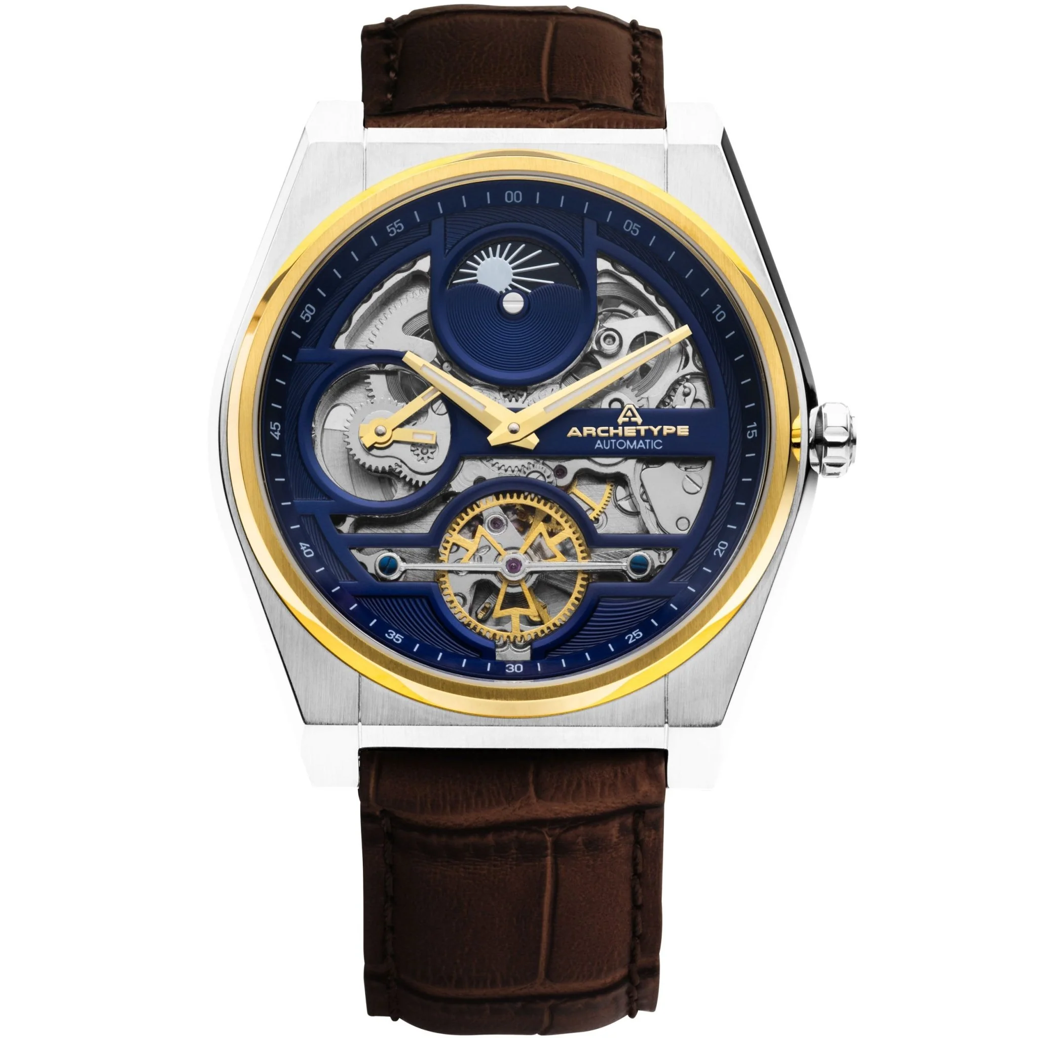 1697-archetype-rogue-automatic-silver-brown-navy-1.webp Archetype Rogue Automatic Silver Brown Navy