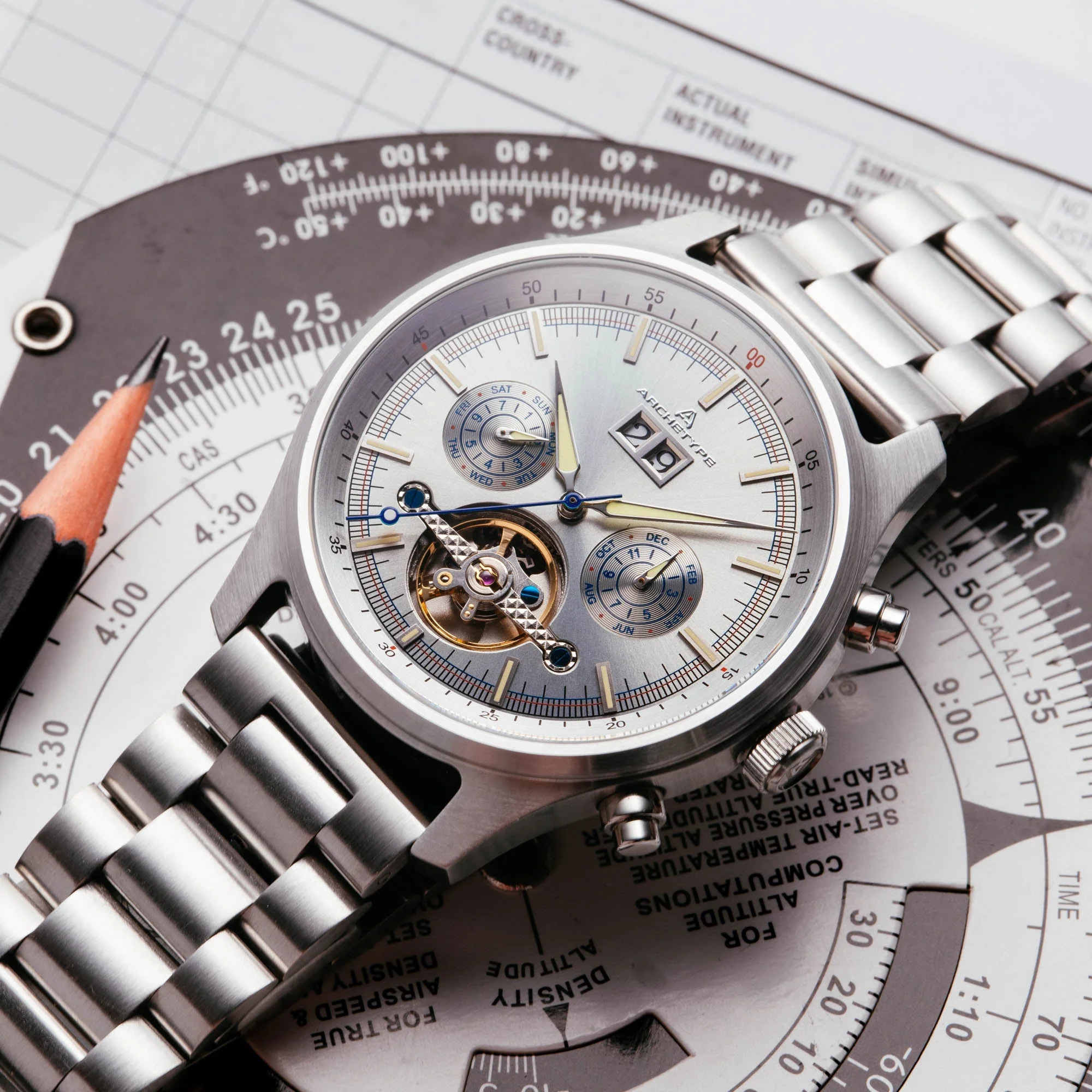 Archetype Blackhawk Automatic Calendar Steel
