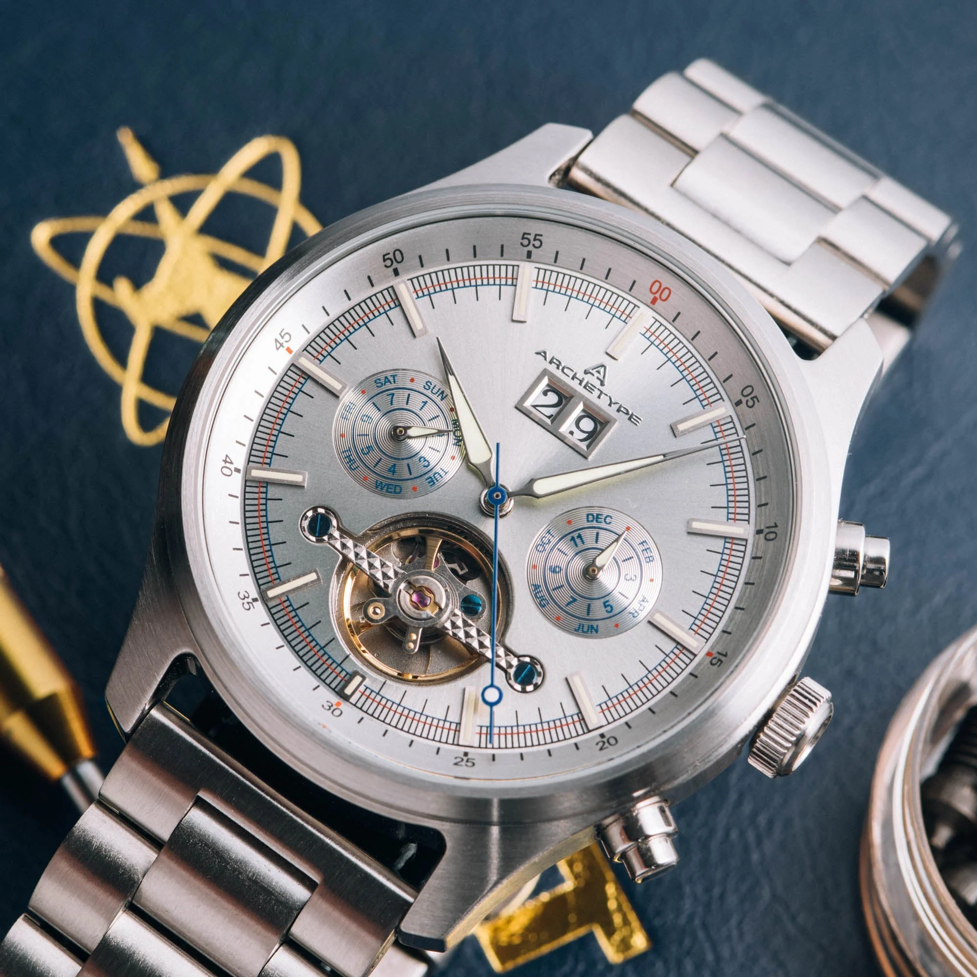 Archetype Blackhawk Automatic Calendar Steel
