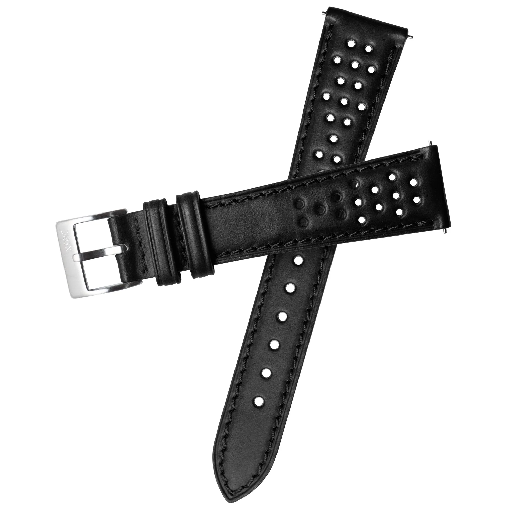 2-xeric-20mm-horween-black-perforated-leather-strap-silver-buckle-1.webp Xeric 20mm Horween Black Perforated Leather Strap Silver Buckle
