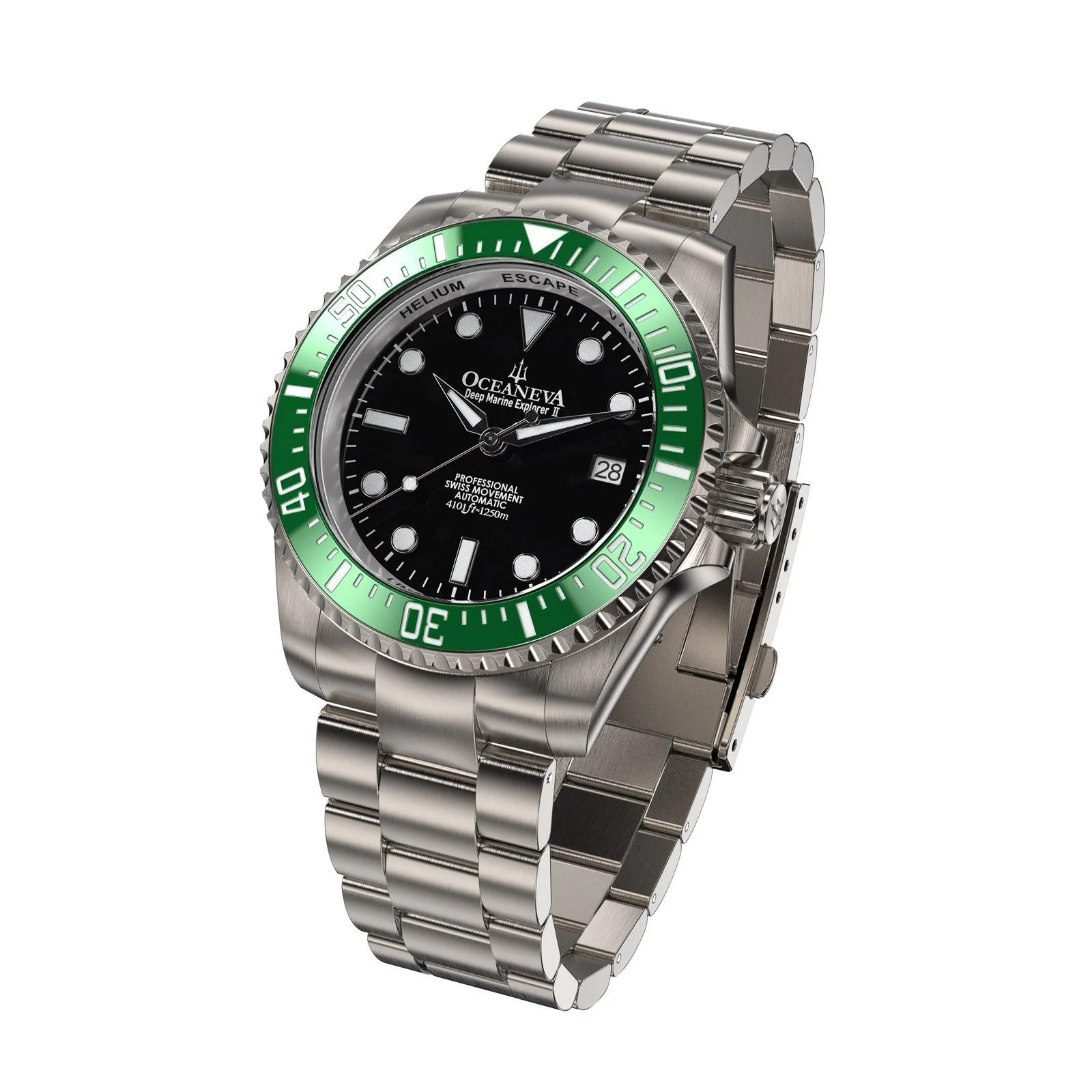 Oceaneva Titanium Deep Marine Explorer II Automatic 1250M Black Green Limited Edition*