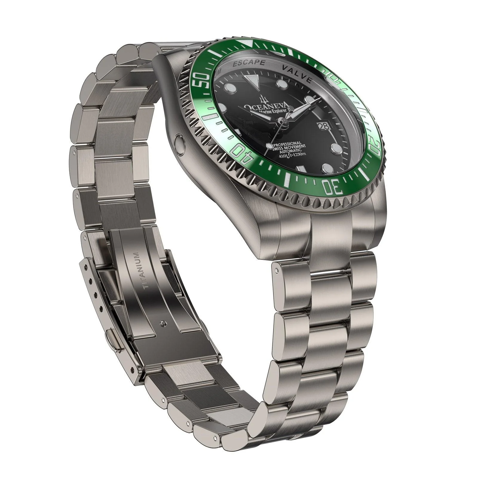 Oceaneva Titanium Deep Marine Explorer II Automatic 1250M Black Green Limited Edition*