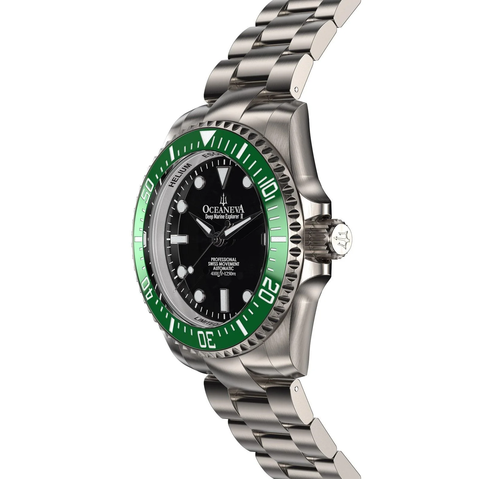 Oceaneva Titanium Deep Marine Explorer II Automatic 1250M Black Green Limited Edition*