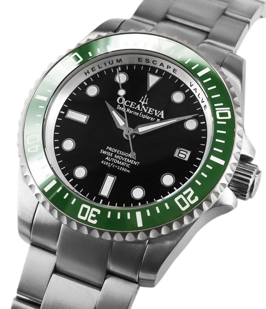 Oceaneva Titanium Deep Marine Explorer II Automatic 1250M Black Green Limited Edition*