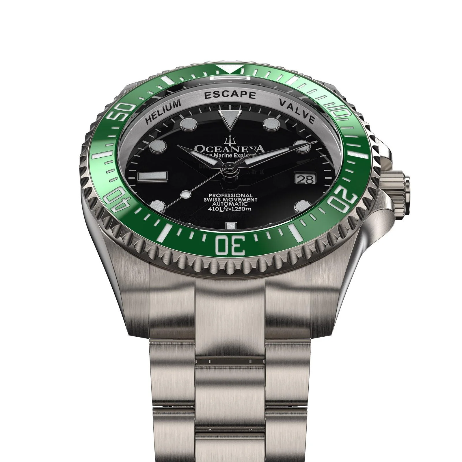 Oceaneva Titanium Deep Marine Explorer II Automatic 1250M Black Green Limited Edition*