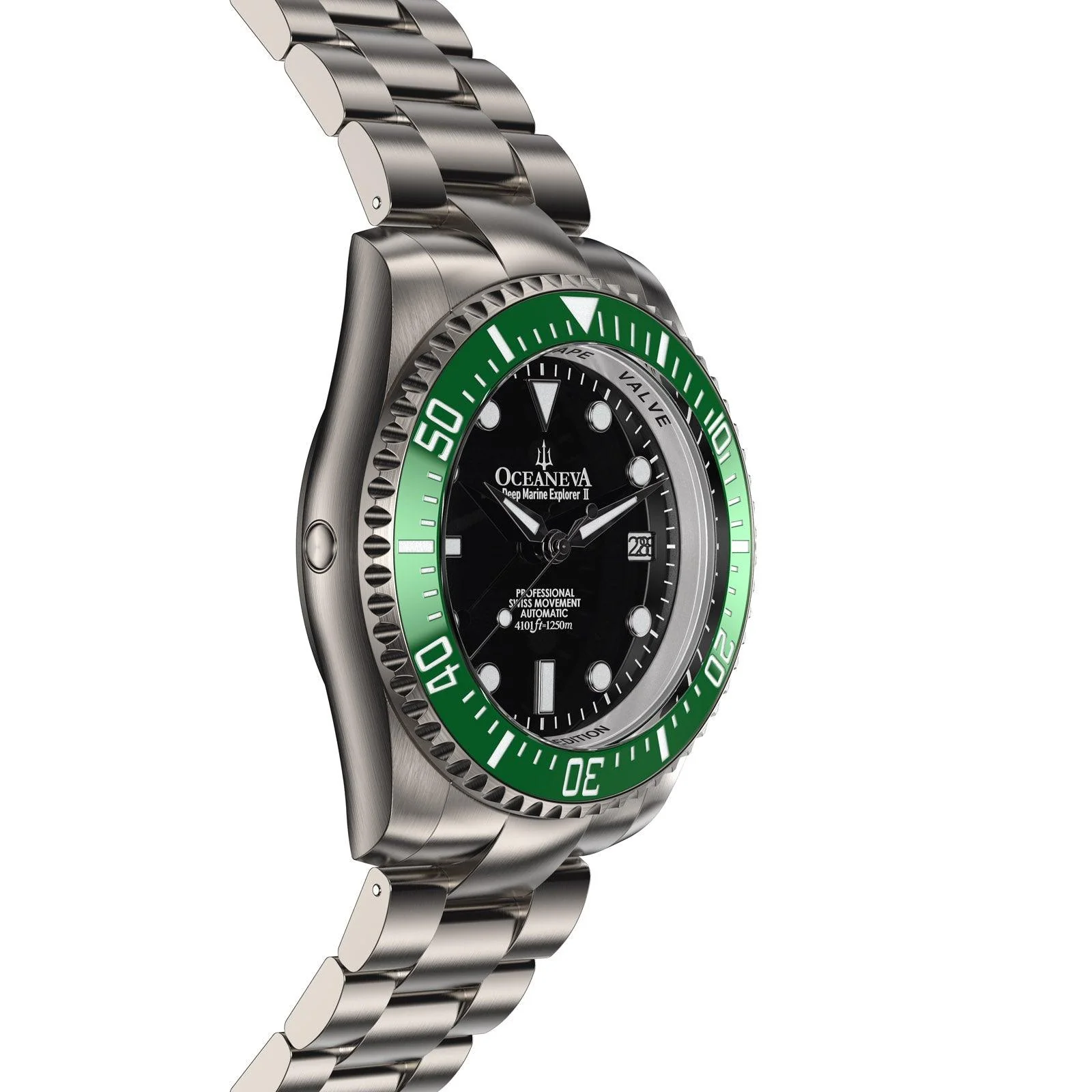 Oceaneva Titanium Deep Marine Explorer II Automatic 1250M Black Green Limited Edition*