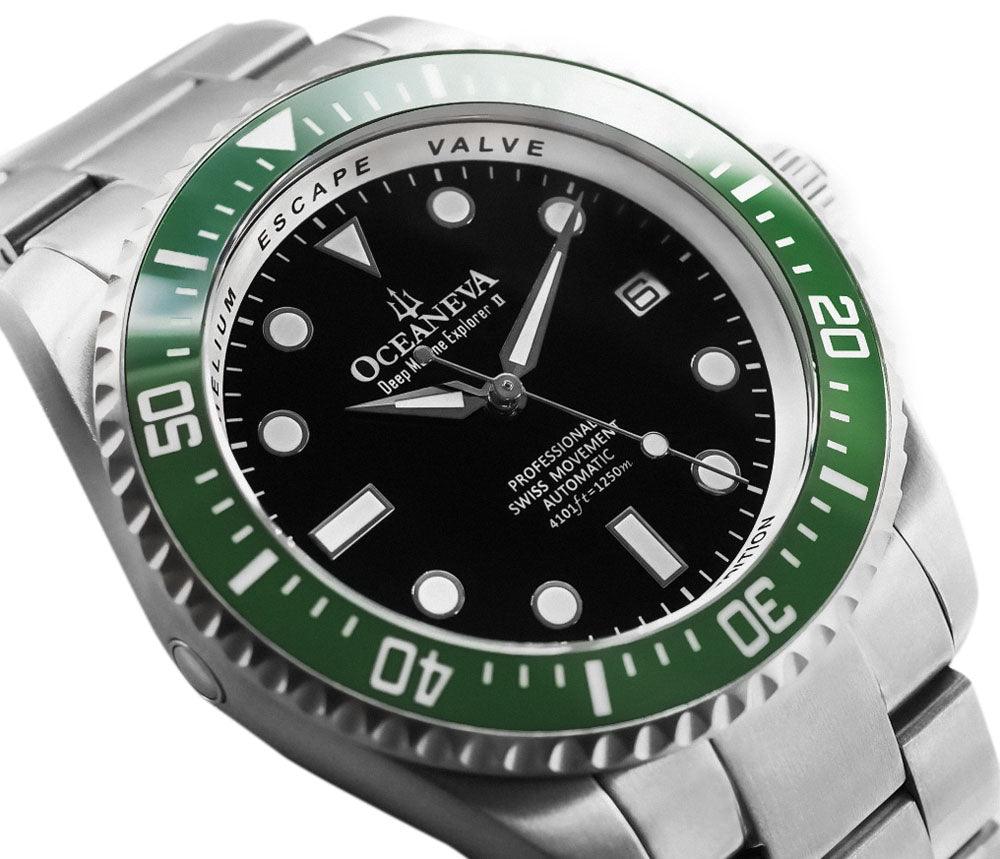 Oceaneva Titanium Deep Marine Explorer II Automatic 1250M Black Green Limited Edition*