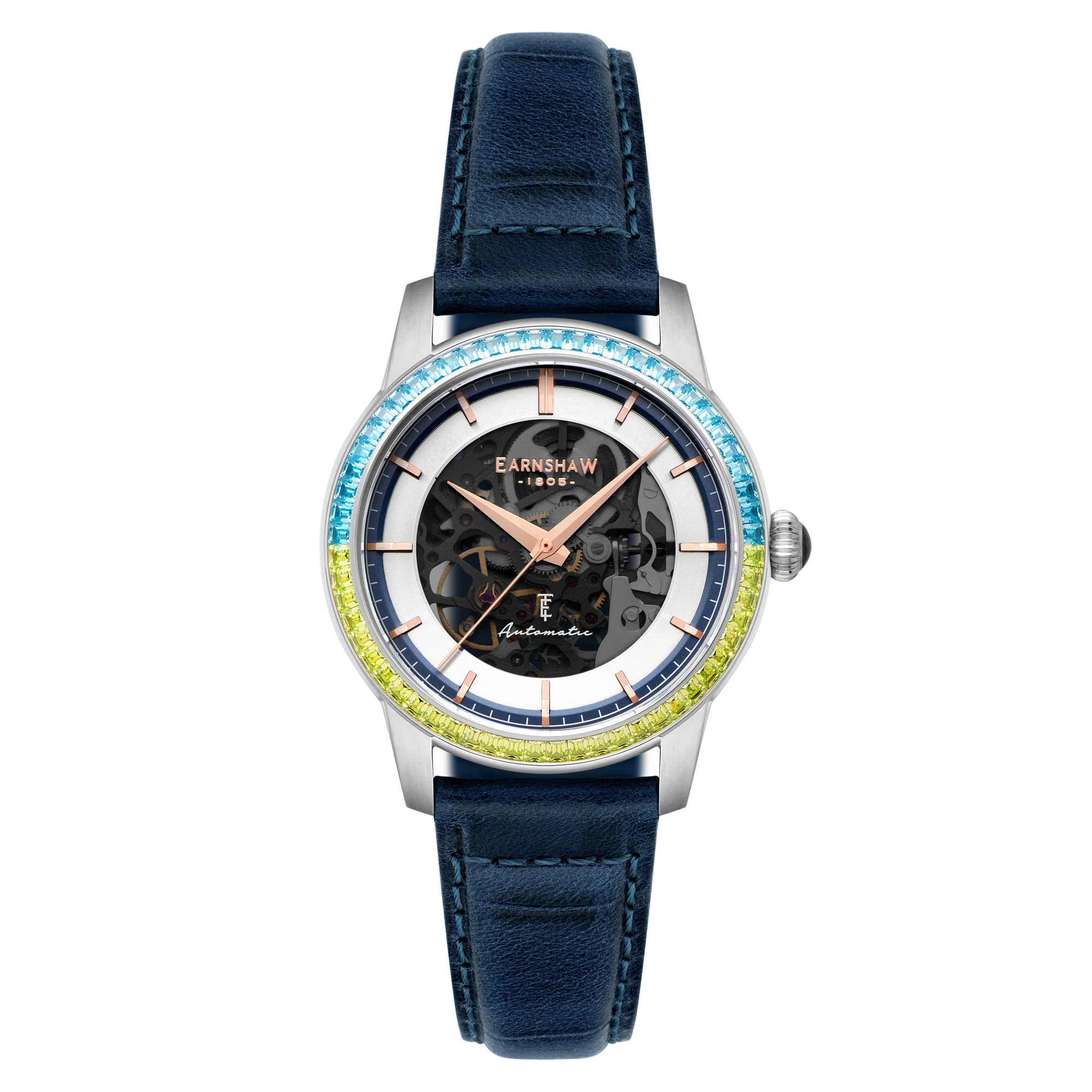 Thomas Earnshaw Celestial Glory Skeleton Automatic Electric Blue