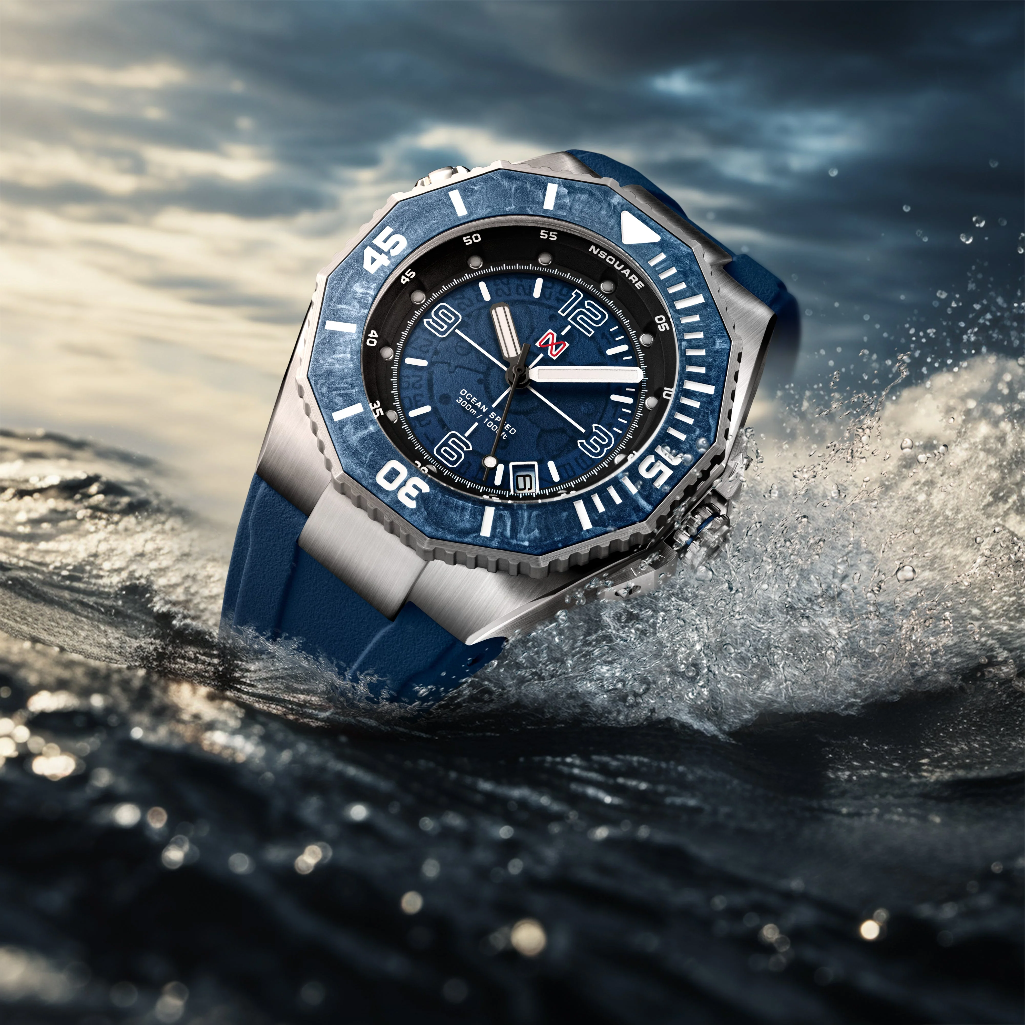 Nsquare Ocean Speed Diver Swiss Automatic 43mm Blue Steel