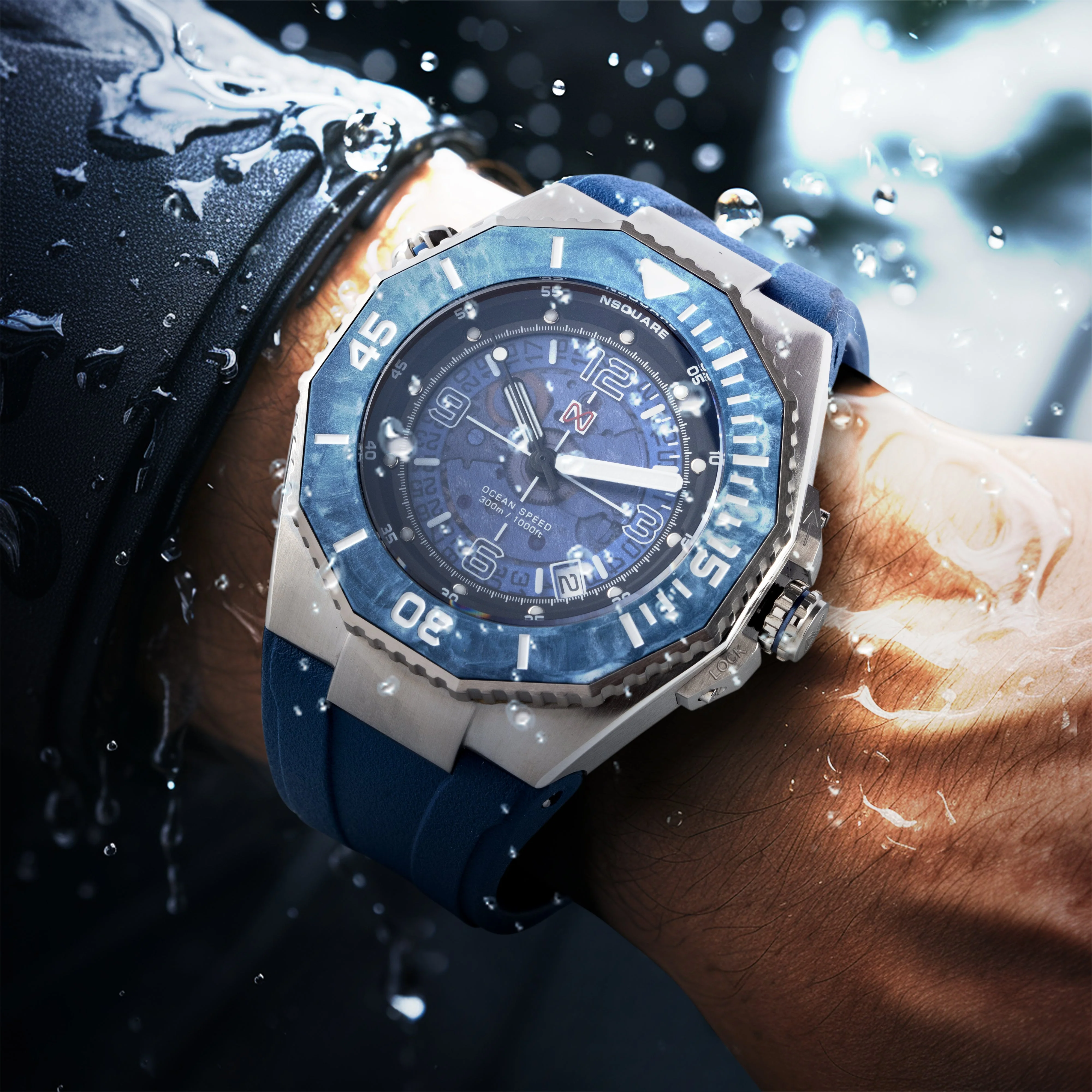 Nsquare Ocean Speed Diver Swiss Automatic 43mm Blue Steel