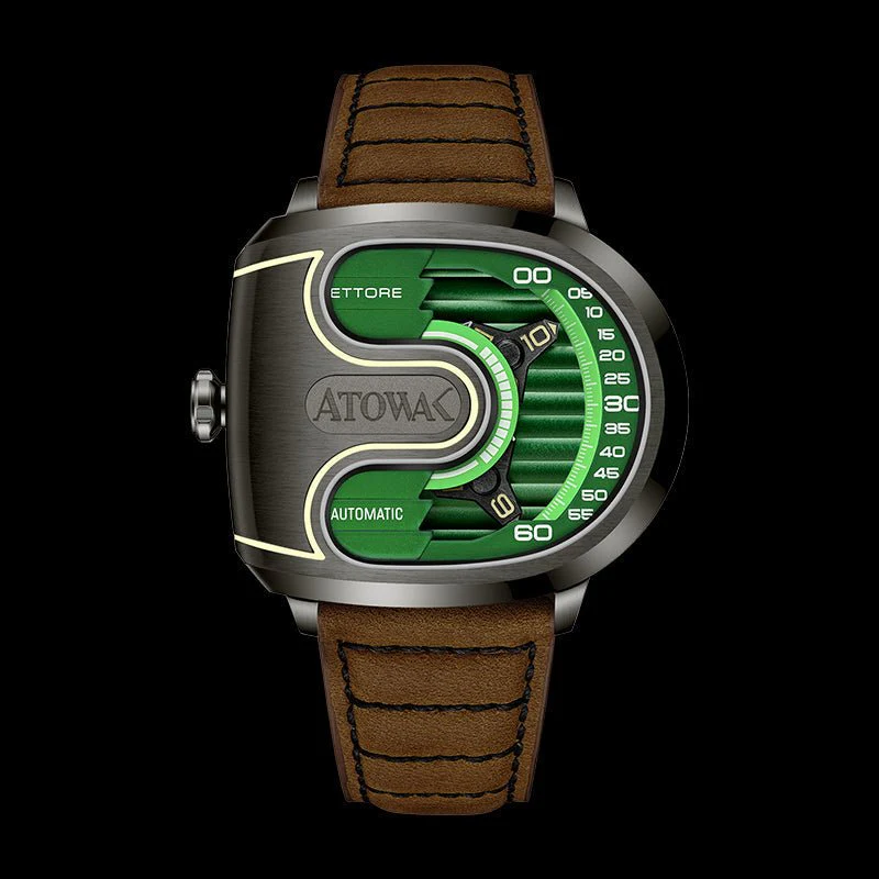 Atowak Ettore Drift 4-Arm Wandering Hour Dark Green Watches