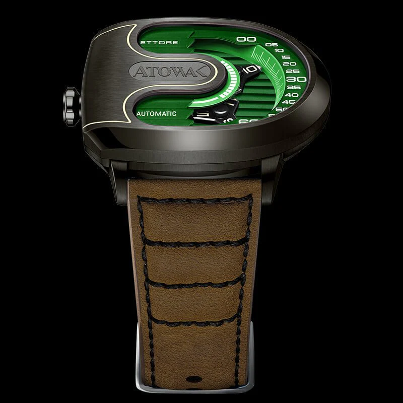 Atowak Ettore Drift 4-Arm Wandering Hour Dark Green Watches