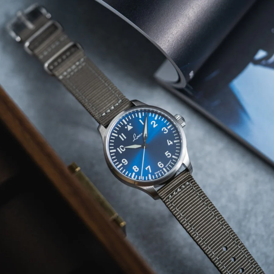 Laco Augsburg Blaue Stunde Nylon Automatic 42mm Blue