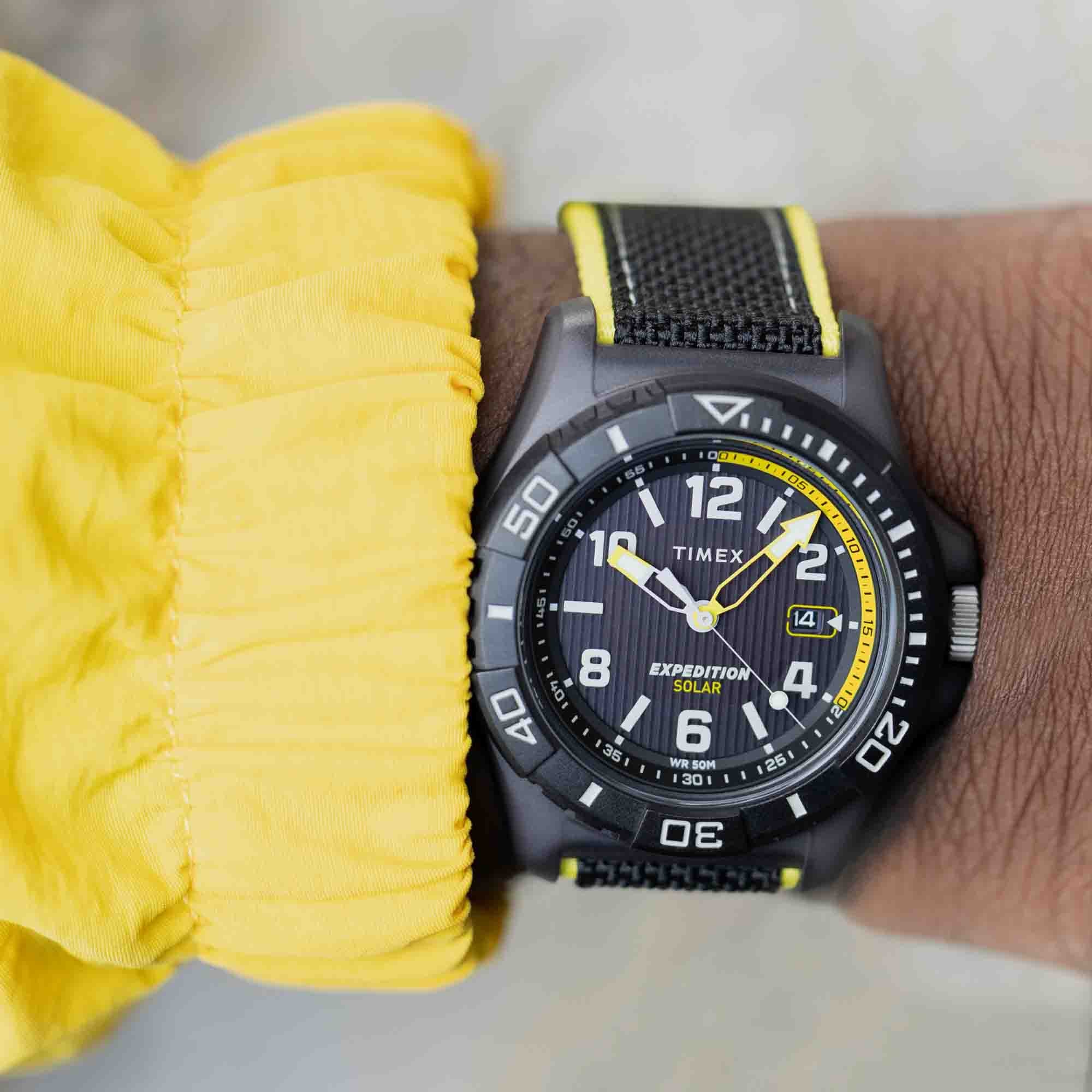 Timex Expedition North Freedive Ocean Tide 46mm rPET Black Yellow