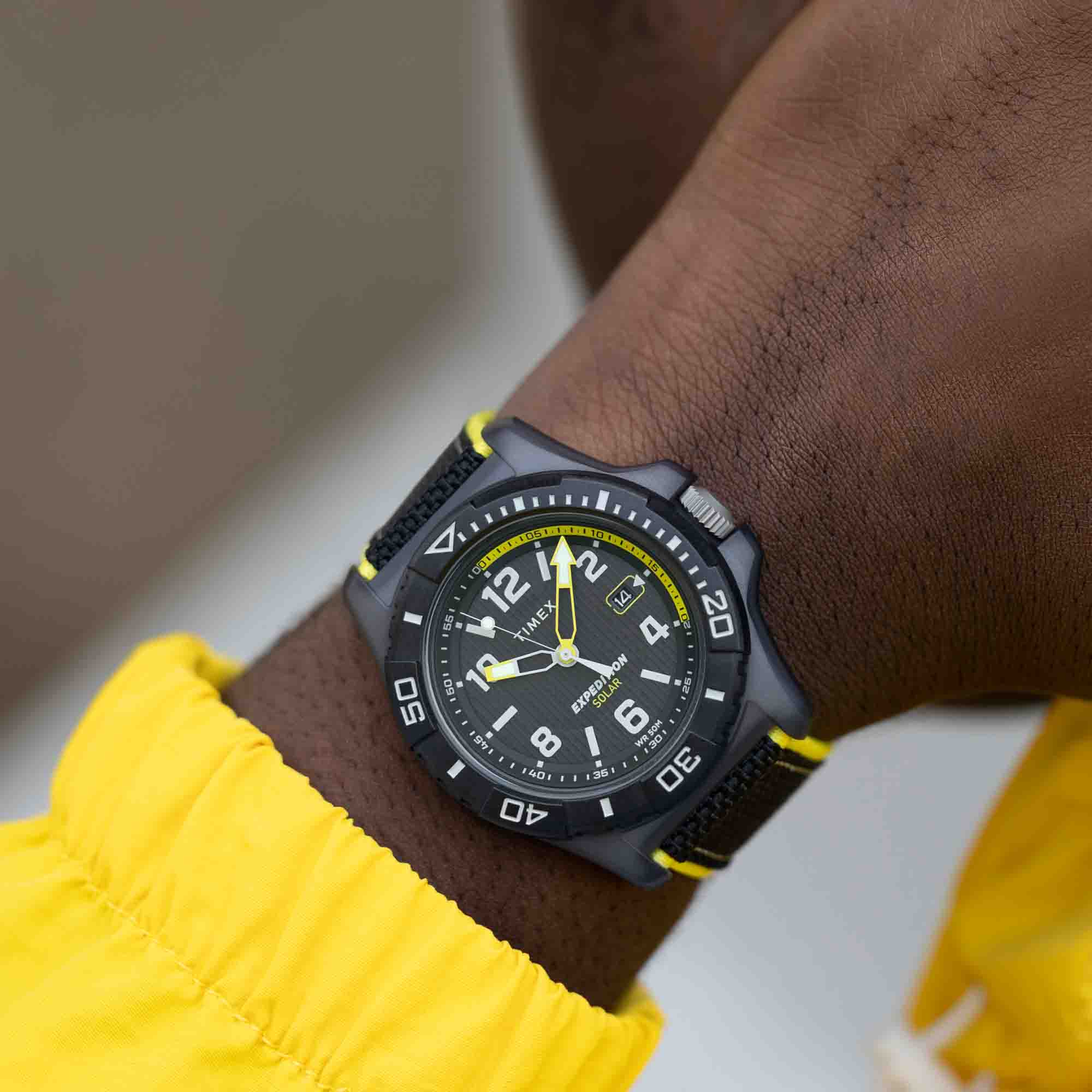 Timex Expedition North Freedive Ocean Tide 46mm rPET Black Yellow