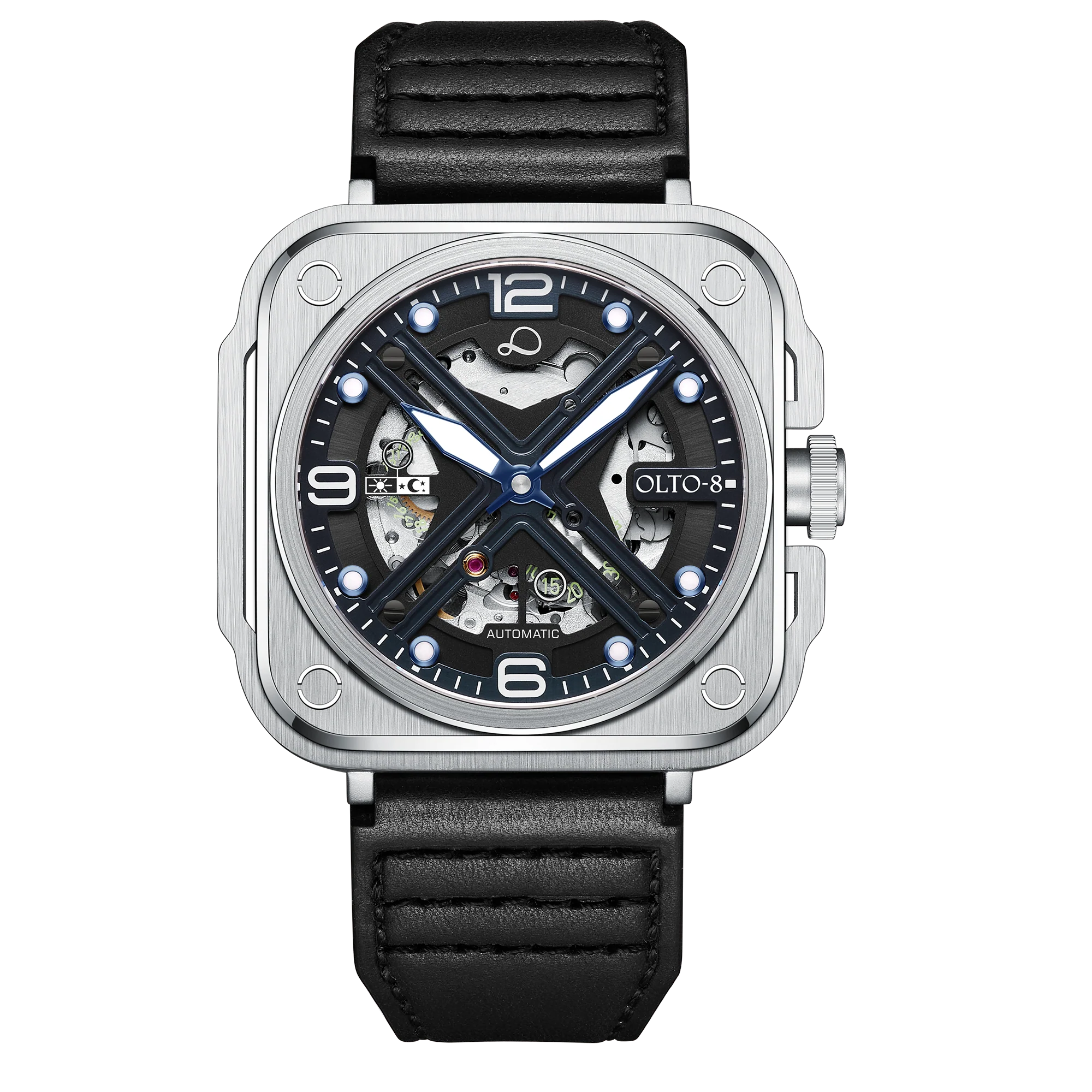 2304-olto-8-iron-x-square-skeleton-automatic-watch-silver-1.webp OLTO-8 IRON-X Square Skeleton Automatic Watch Silver